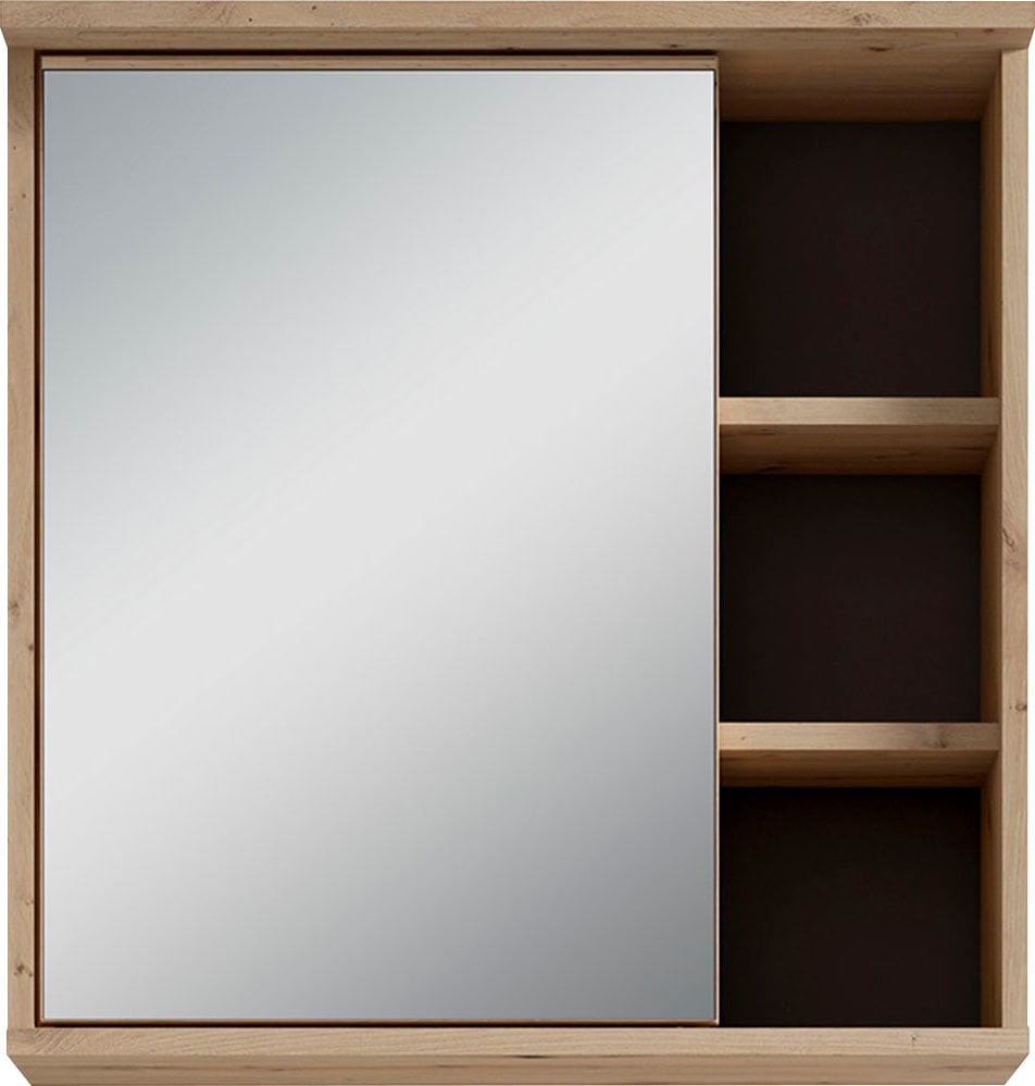 byLIVING Spiegelschrank »Wellness«, (1 St.), 60cm Badschrank mit LED-Leuchte, grossem Spiegel und viel Stauraum
