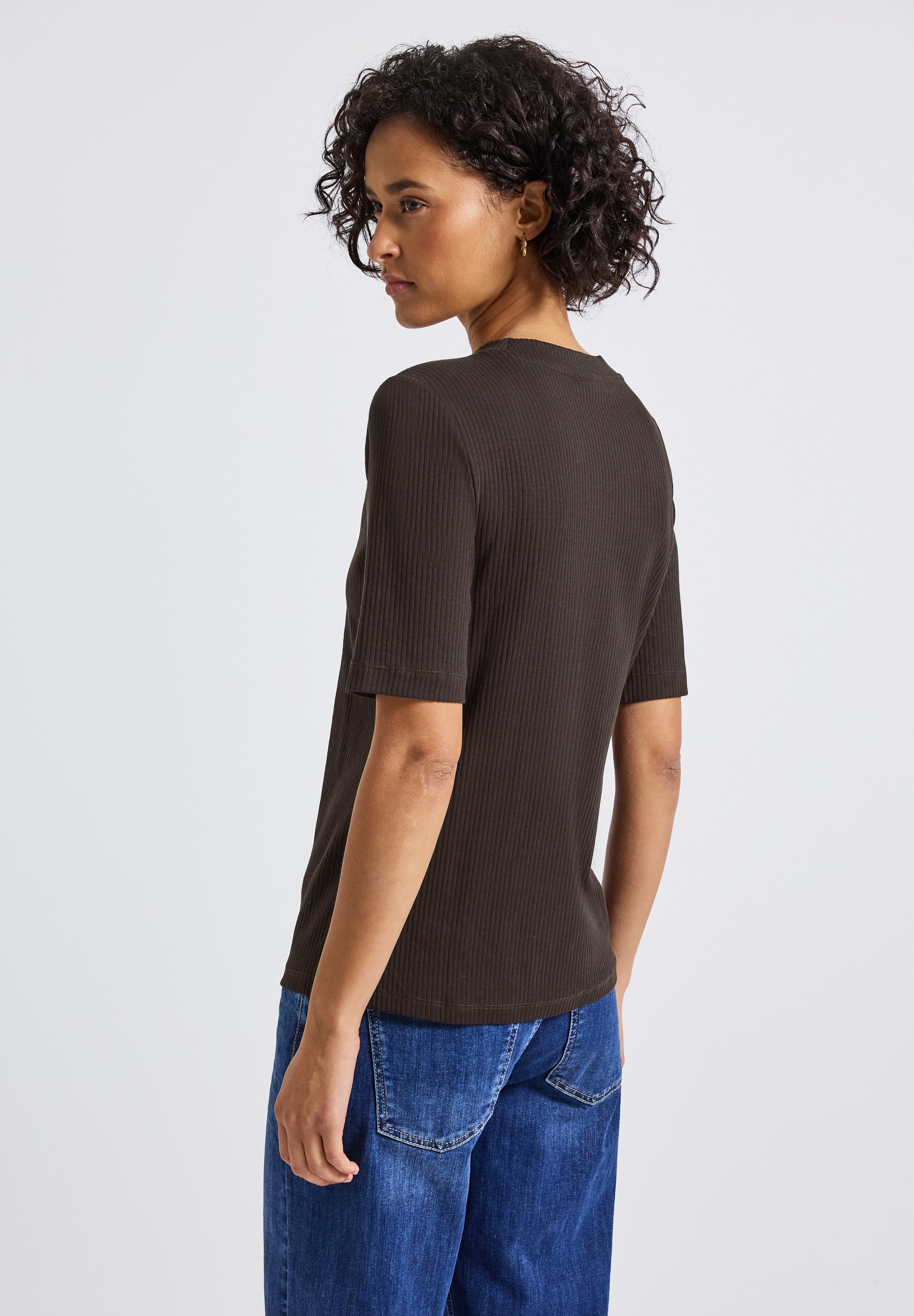 STREET ONE T-Shirt, mit Rippstruktur, Sommershirt