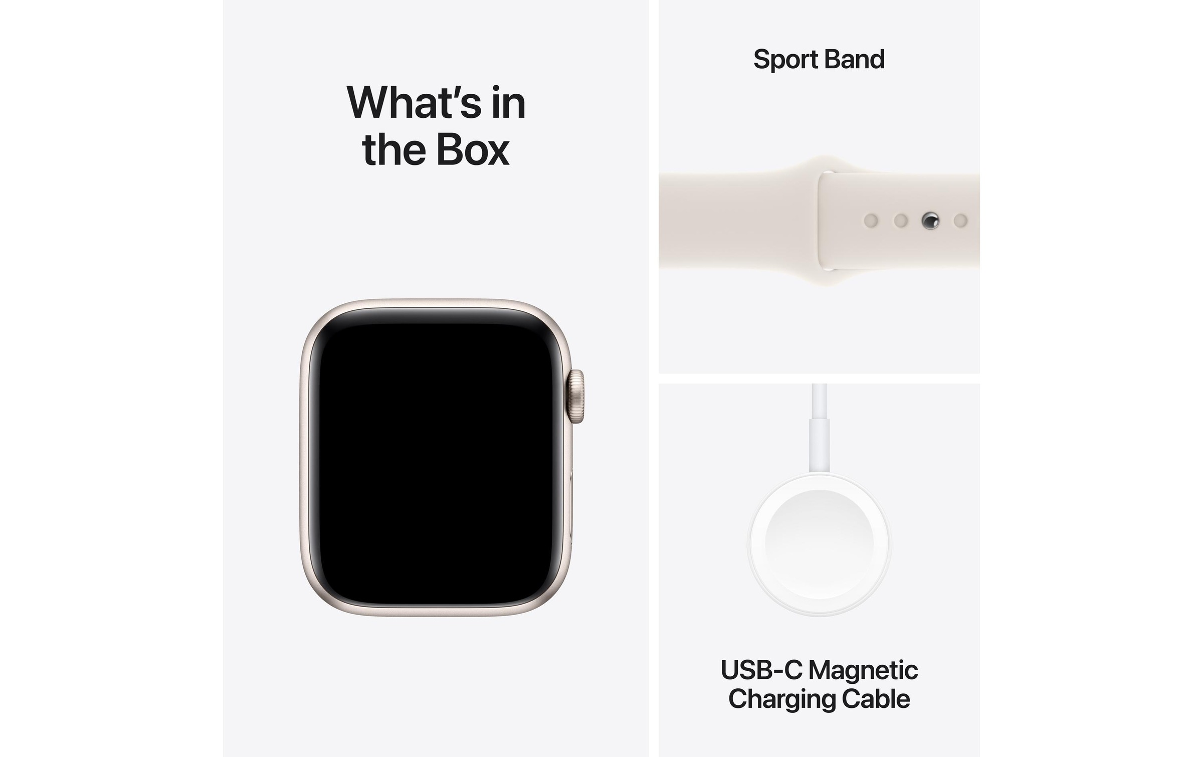 Apple Watch SE (2024), 44 mm, GPS + Cellular, Sport Band S/M, Polarstern
