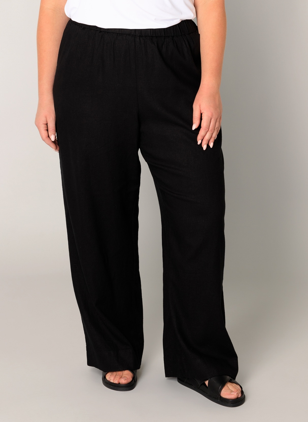 Base Level Curvy Leinenhose »Yula« Sommerhose, Leinen-Viskose-Mix, mit elastischem Bund