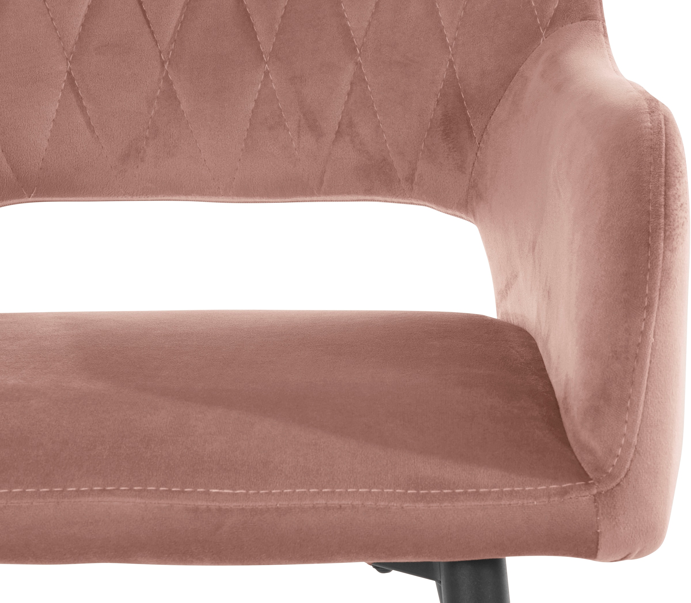 Leonique Esszimmerstuhl »Franca«, (Set), 2 St., Veloursstoff, Sitz in Samtvelours, Rückenlehne mit Rautensteppung, Sitzhöhe 48 cm