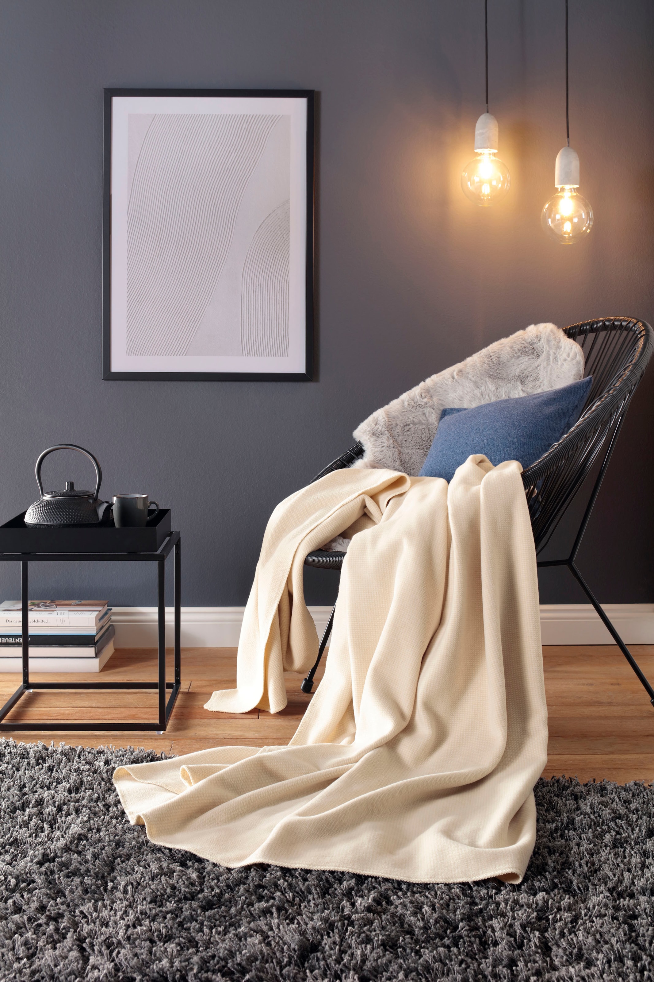 Biederlack Wohndecke »Pearl«, aus reiner Baumwolle, Kuscheldecke
