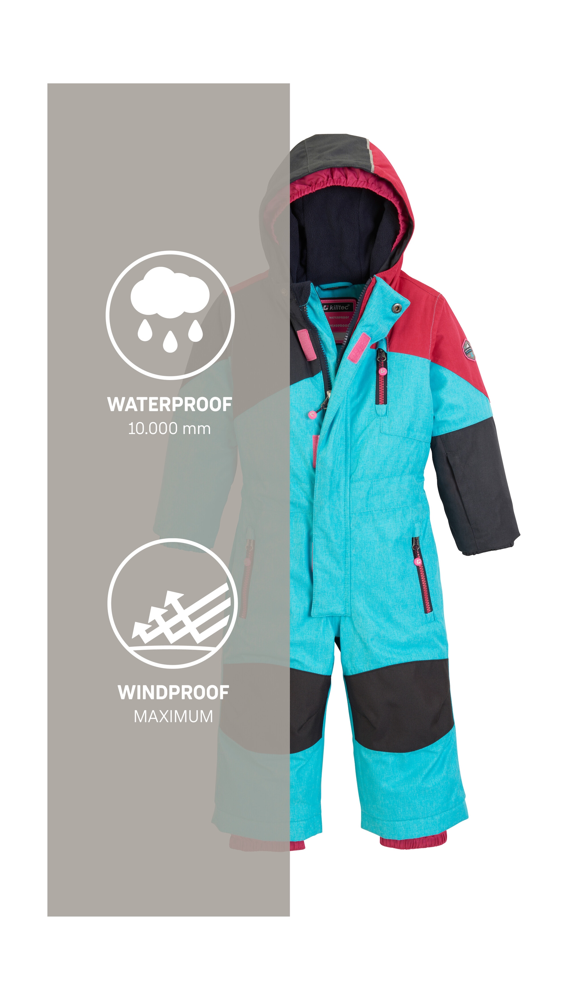 Killtec Skianzug »Kesley Mini«, Skioverall, wind- und wasserdicht, innen warmes Fleece