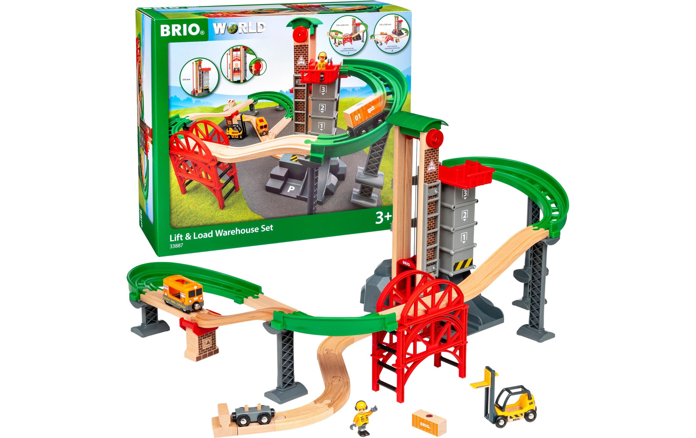 BRIO Spielzeugeisenbahn-Gebäude "BRIO Grosses Lagerhaus-Set Aufzug"