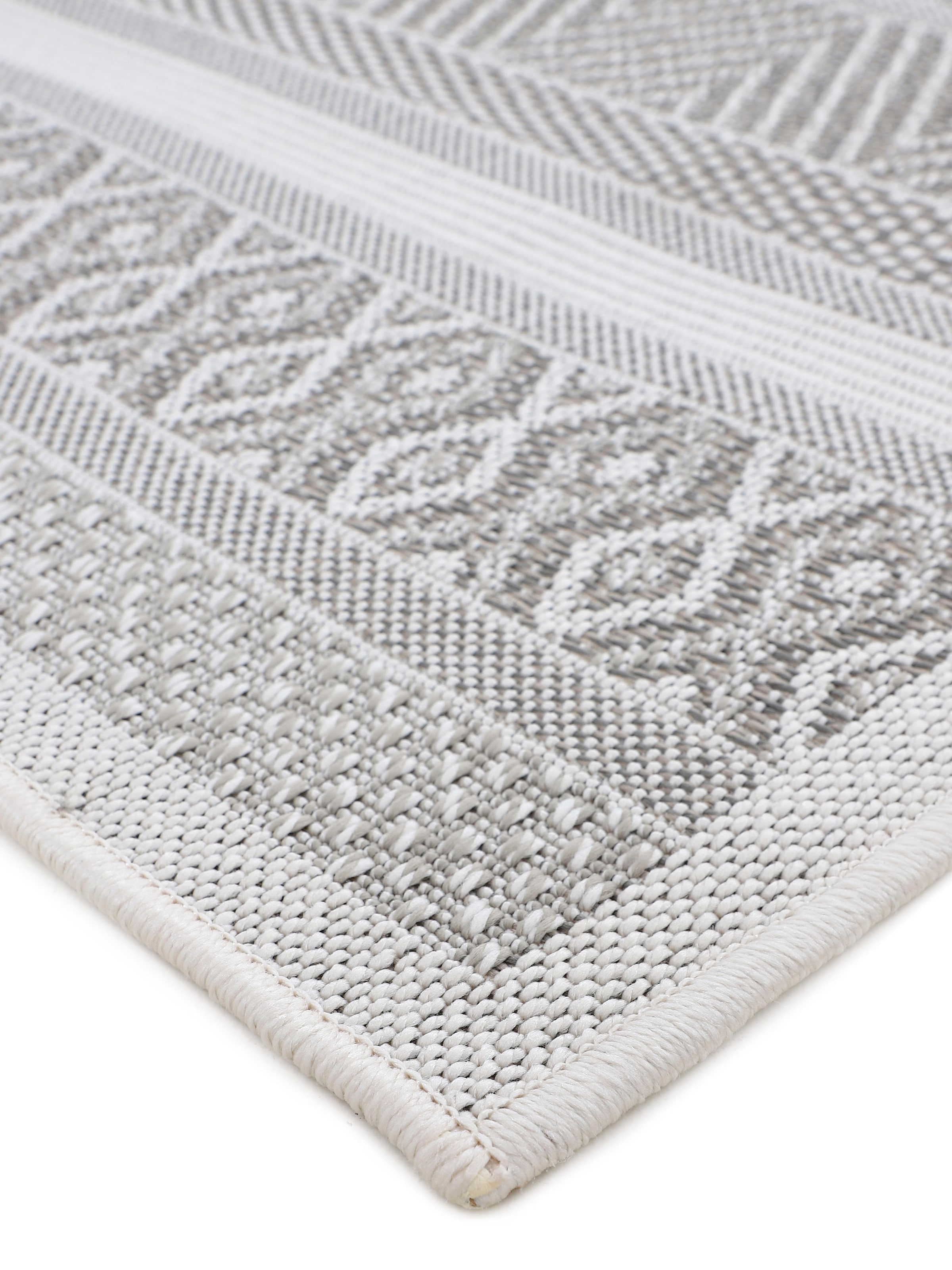 carpetfine Teppich »Boho 101«, rechteckig, 4 mm Höhe, robustes Flachgewebe, Sisal Optik, UV-beständig, Aussenbereich