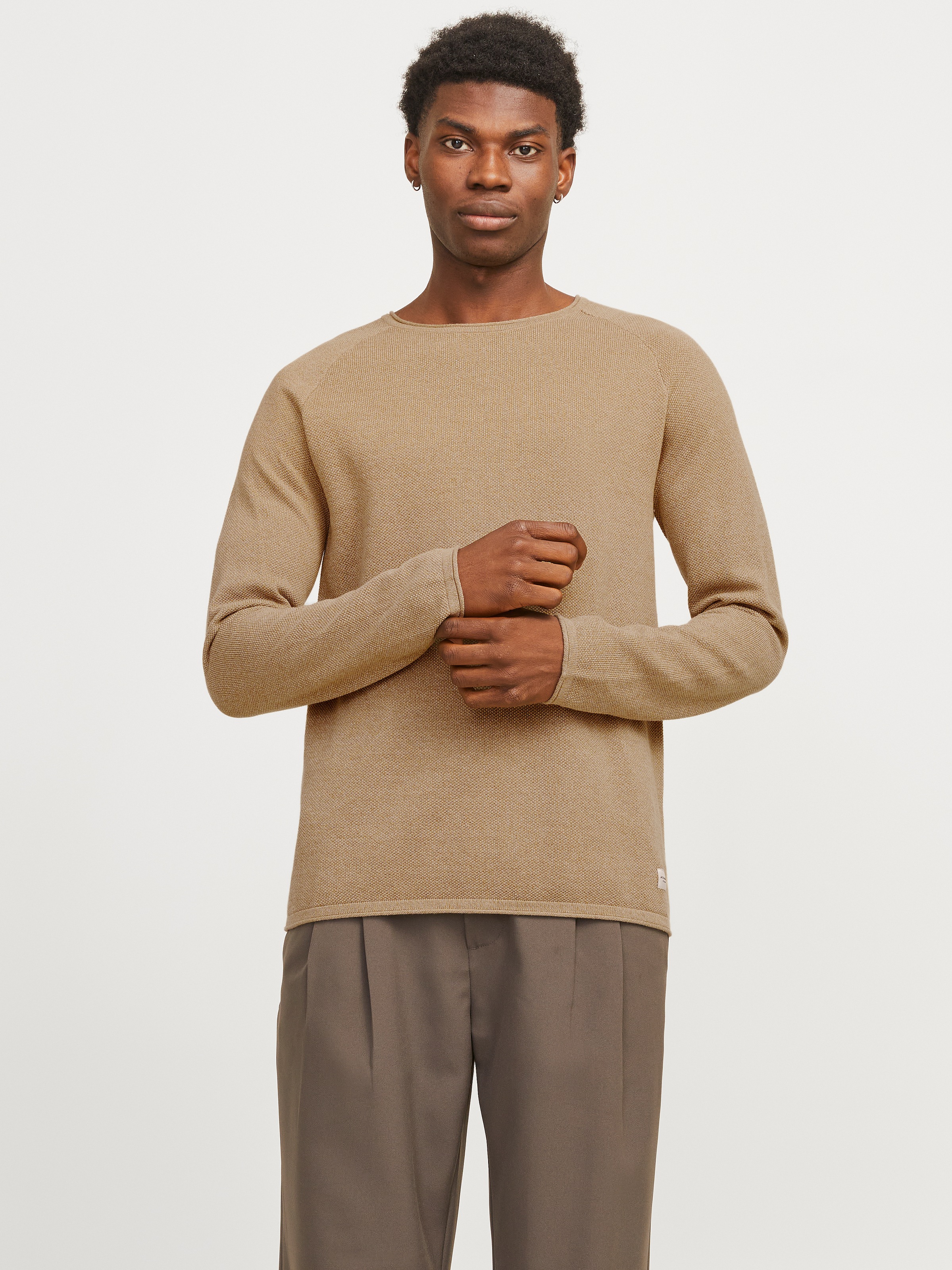 Jack & Jones Rundhalspullover »JJEHILL KNIT CREW NECK NOOS« mit Strukturstrick
