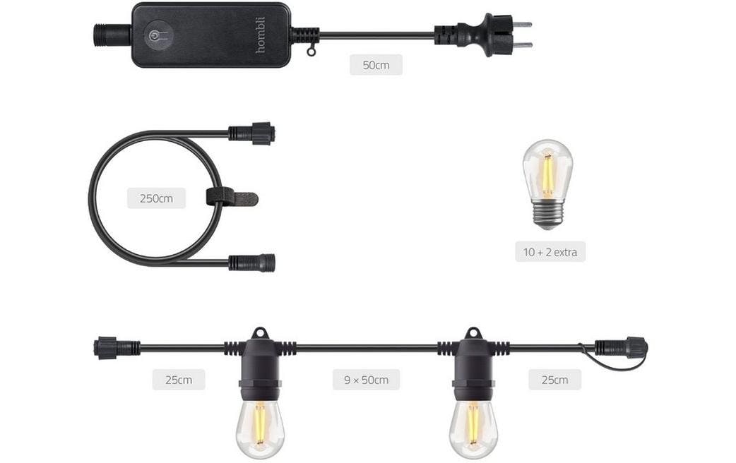 Hombli LED Gartenleuchte »String Light 12 LEDs 5m«, 12 flammig