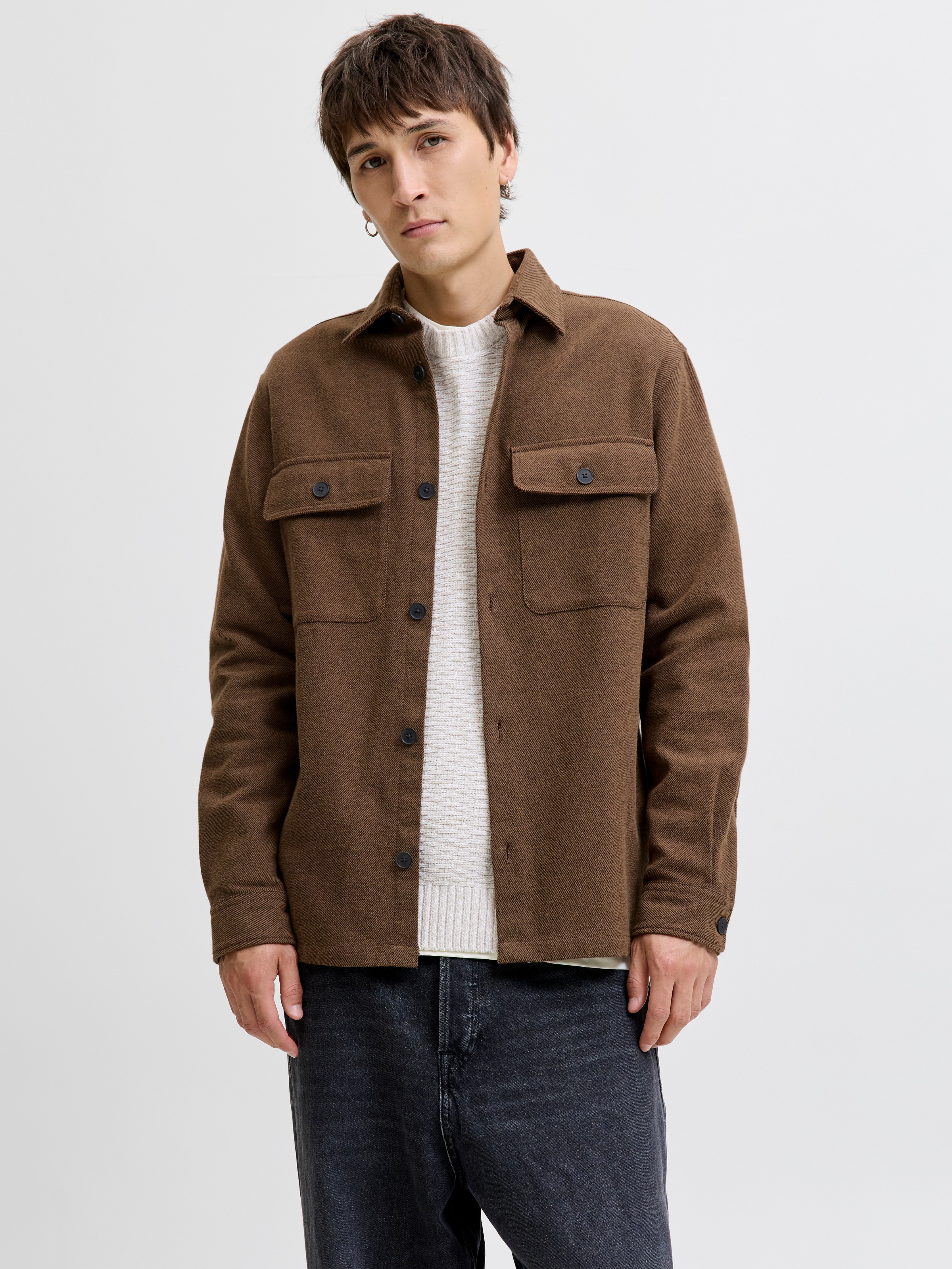 Jack & Jones Langarmhemd »JPRRAYLE MELANGE SOLID L/S OVERSHIRT SN«