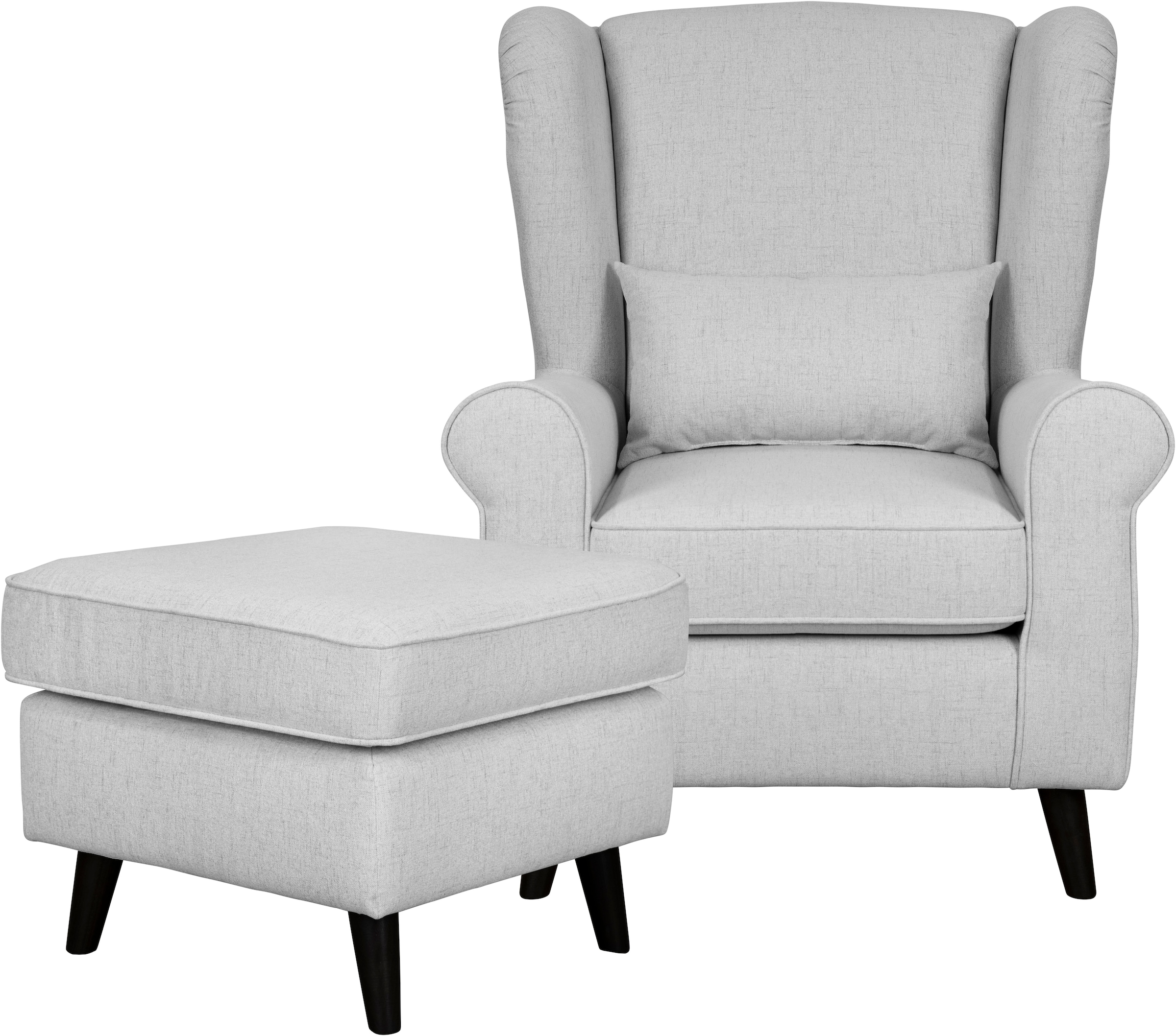 Home affaire Sessel »Ohrensessel CHISTELLE, wahlweise mit Polsterhocker«, mit Wellenunterfederung, Masse: B/T/H: 81/87/99 cm