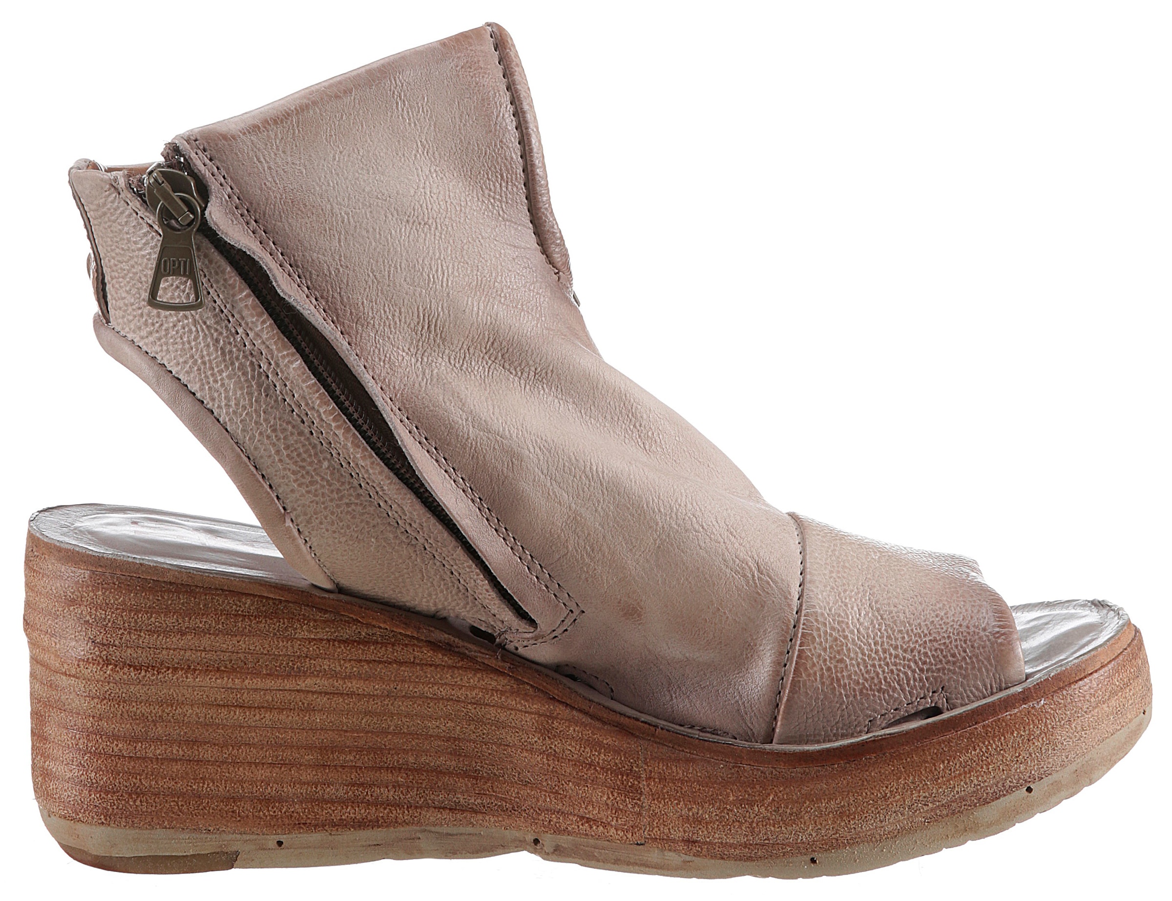 A.S.98 Schaftsandalette »CALVADOS«, Sommerschuh, Sandalette, Keilabsatz, mit zwei Reissverschlüssen