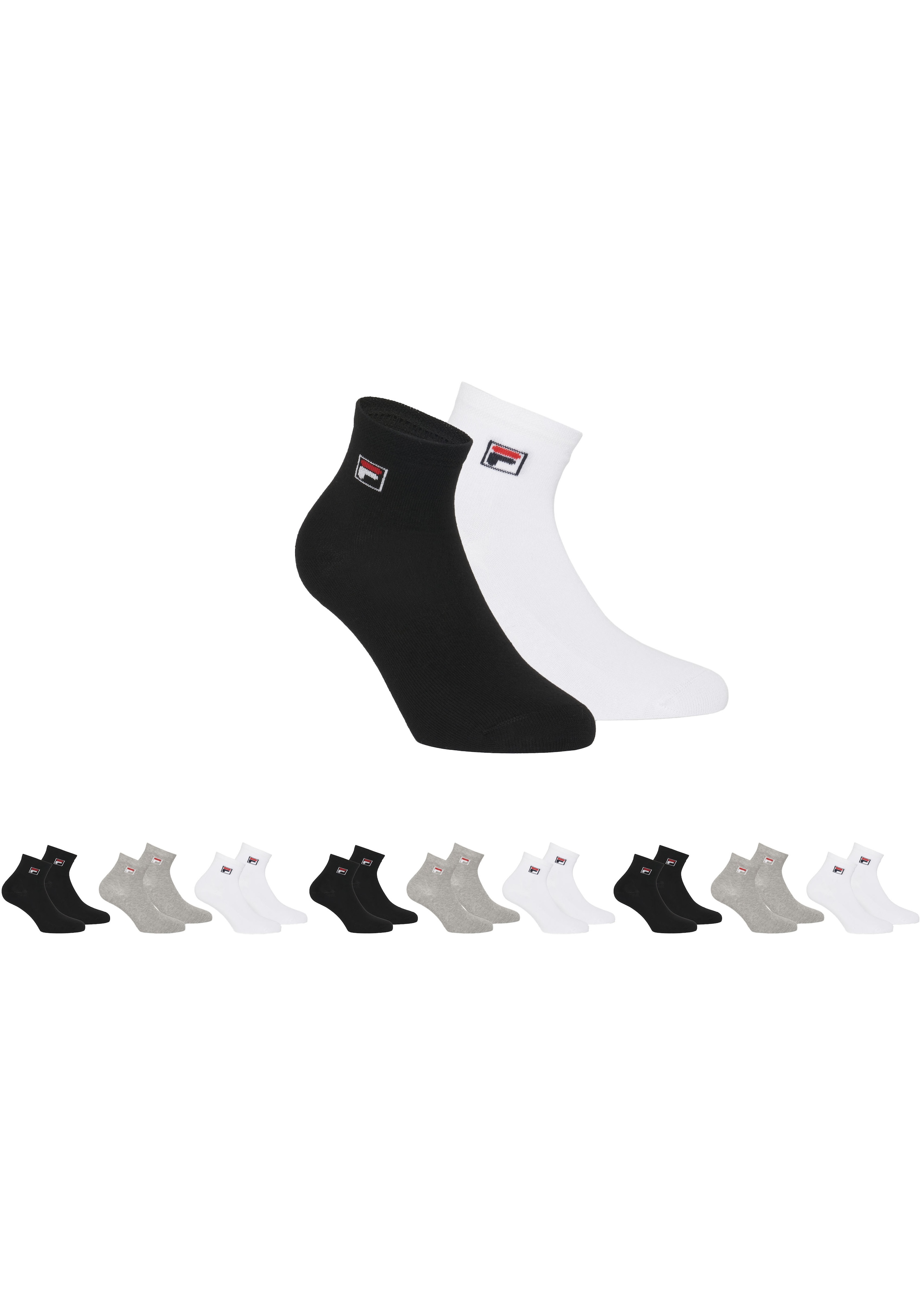 Fila Kurzsocken »UNISEX QUARTER PLAIN SOCKS«, (9 Paar), mit Logo-Schriftzug