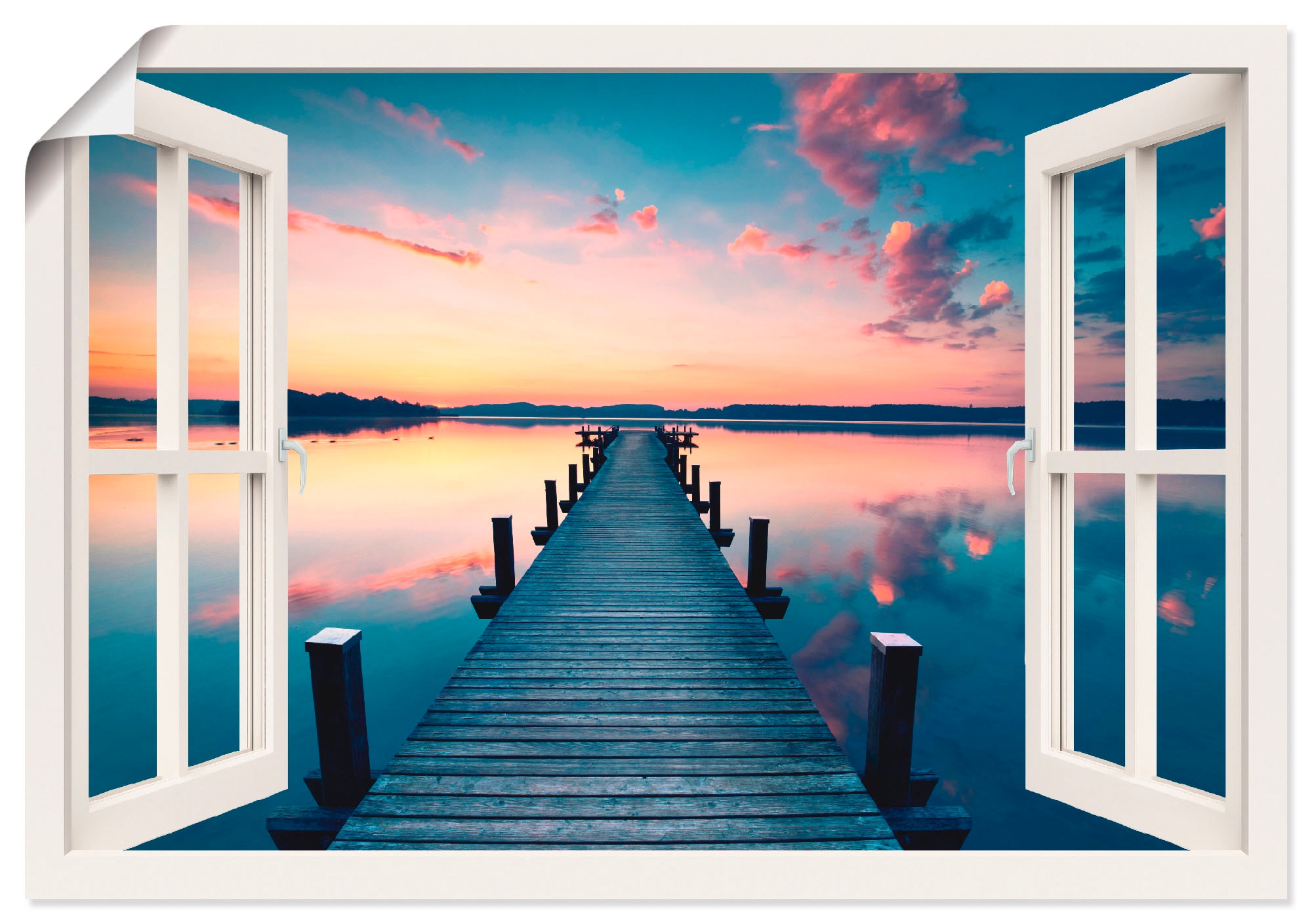 Artland Wandbild »Pier im Sonnenaufgang«, Fensterblick, (1 St.), als Leinwandbild,... kaufen