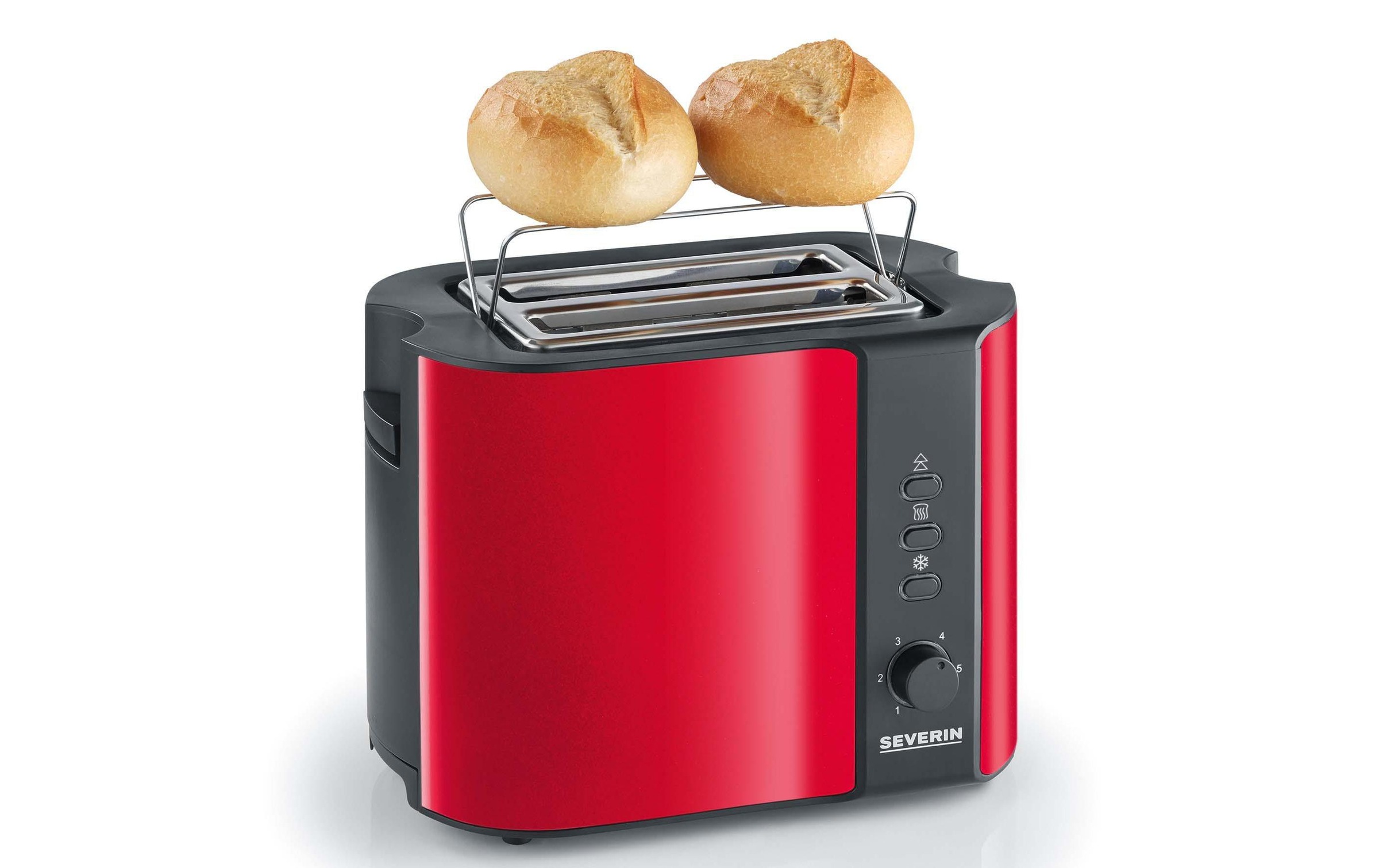 Severin Toaster »AT 2217 Rot Schwarz«, 800 W, Lieferung mit passendem CH-Fixadapter