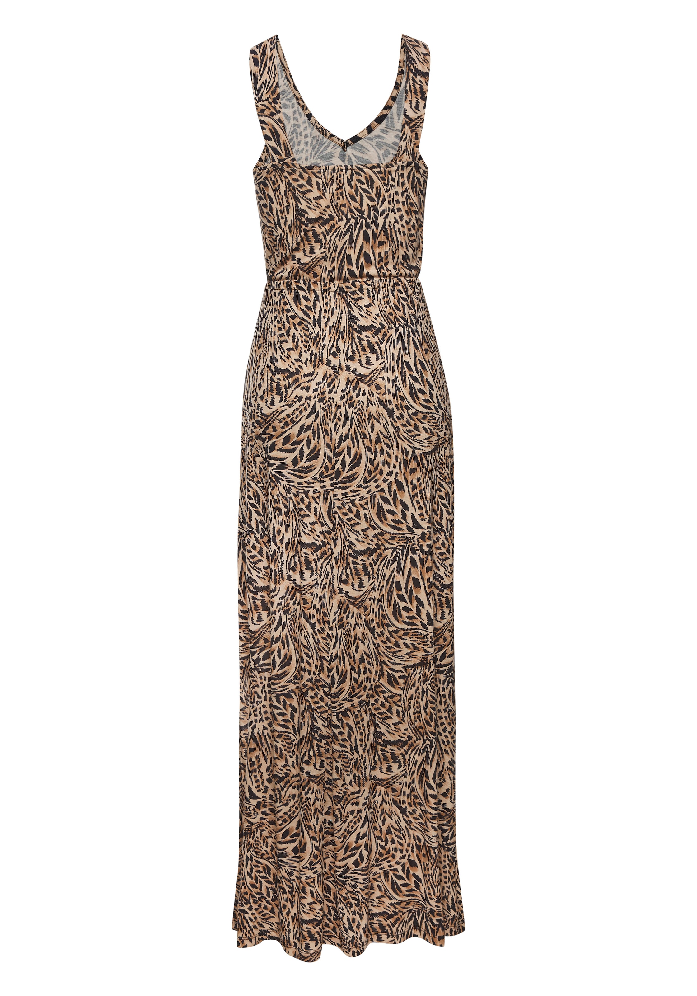 Buffalo Maxikleid, mit Alloverdruck und Schlitz, Sommerkleid, Strandkleid