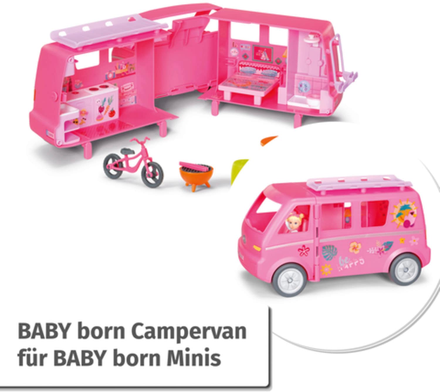 Baby Born Minipuppe »Baby born® Minis Campervan«, inklusive Baby born® Mini Puppe
