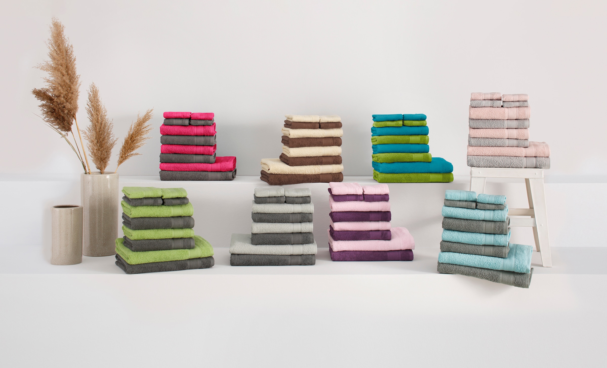 my home Handtuch Set »Afri«, Set, 10 tlg., Walkfrottee, Handtücher aus 100%  Baumwolle, weich, mit Bordüre online shoppen | Jelmoli-Versand