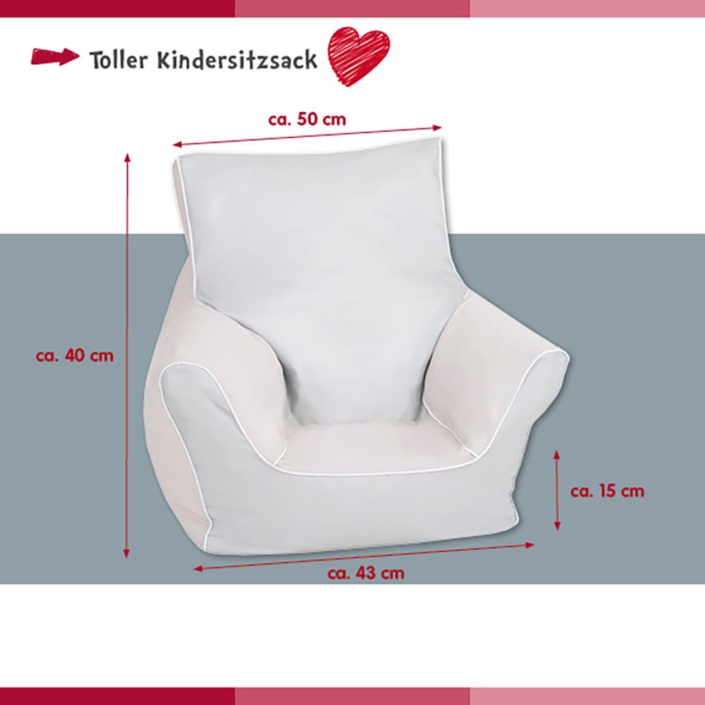 Knorrtoys® Sitzsack »Grey White Stars«, für Kinder; Made in Europe