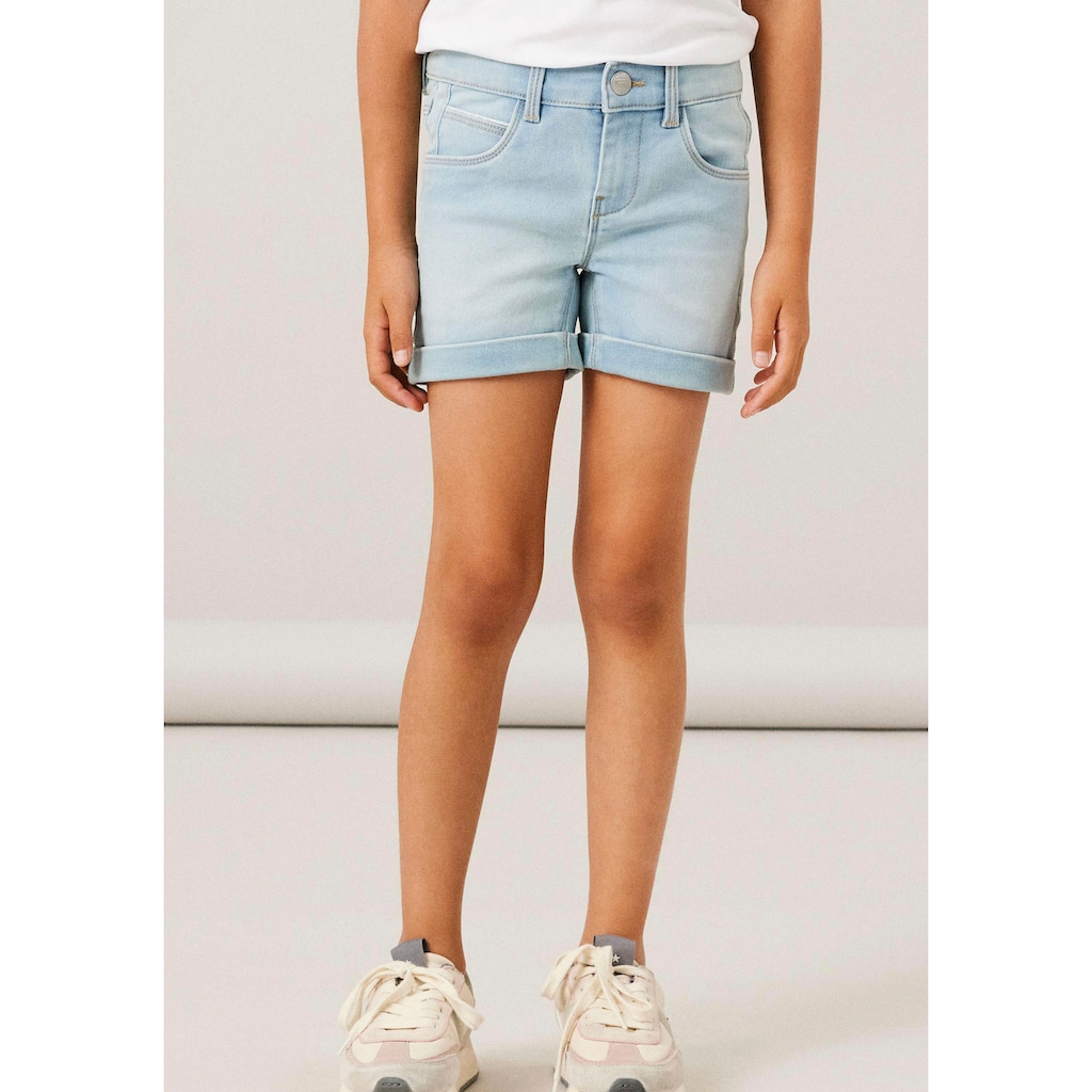 Name It Shorts »NKFSALLI SLIM DNM SHORTS«, mit Umschlagsaum