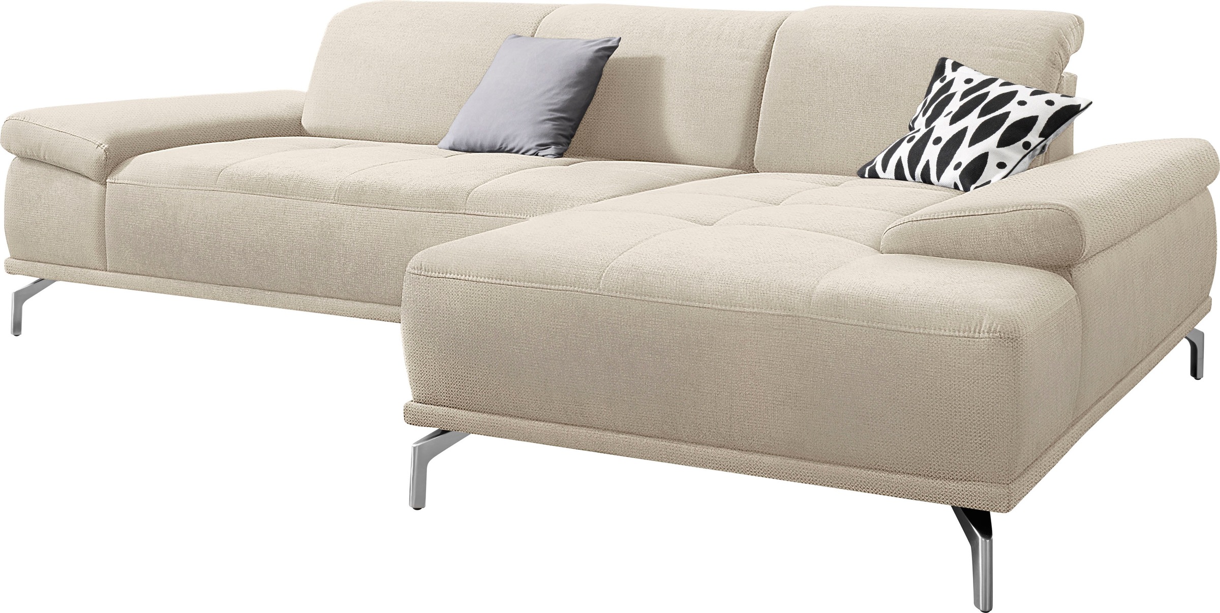 Places of Style Ecksofa »Caluna«, Inkl.Sitztiefenverstellung, wahlweise mit Kopf- und Armteilverstellung