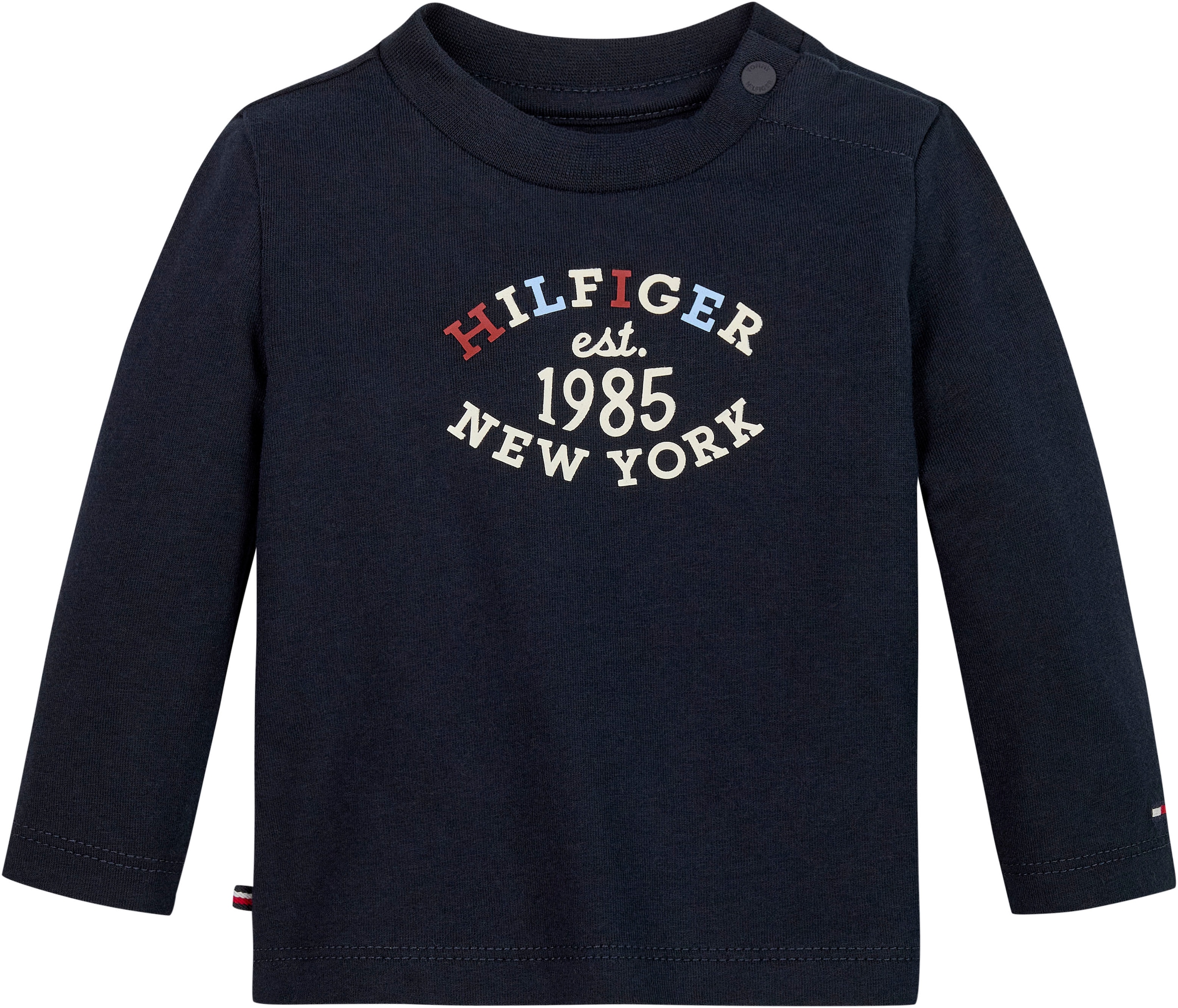 Tommy Hilfiger Langarmshirt »MONOTYPE OVAL REGULAR TEE LS«, Baby bis 2 Jahre mit Logoschriftzug