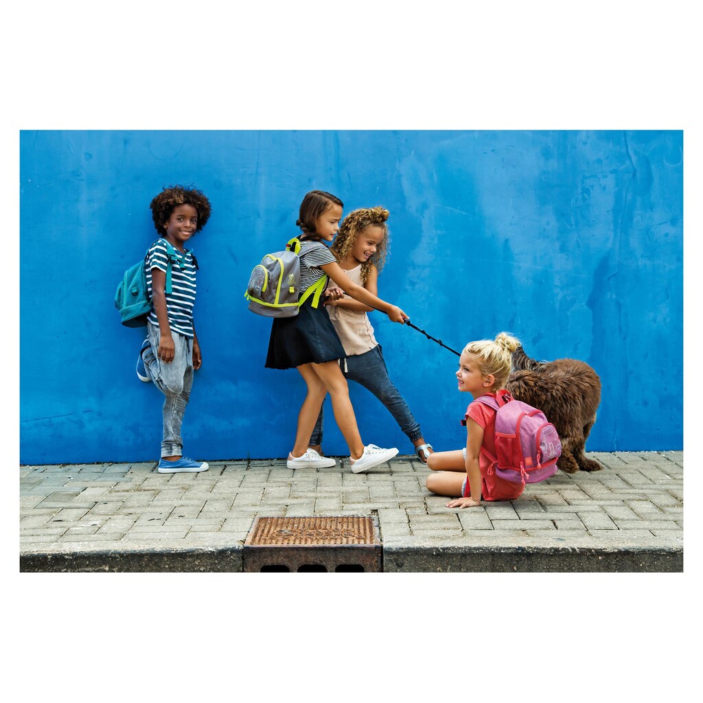 LÄSSIG Kinderrucksack »4Kids Mini Backpack, About Friends Mélange Pink«, Reflektoren