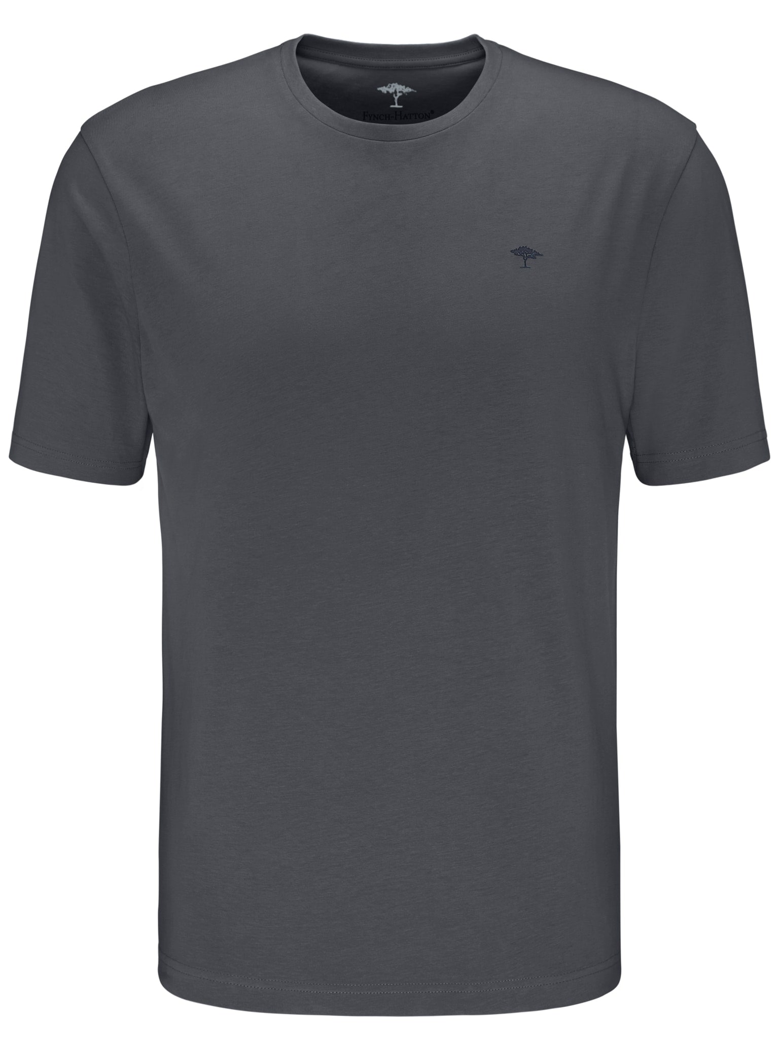 FYNCH-HATTON T-Shirt »FYNCH-HATTON Basic T-Shirt« 1 Stk. mit Rundhals und Logo-Stickerei