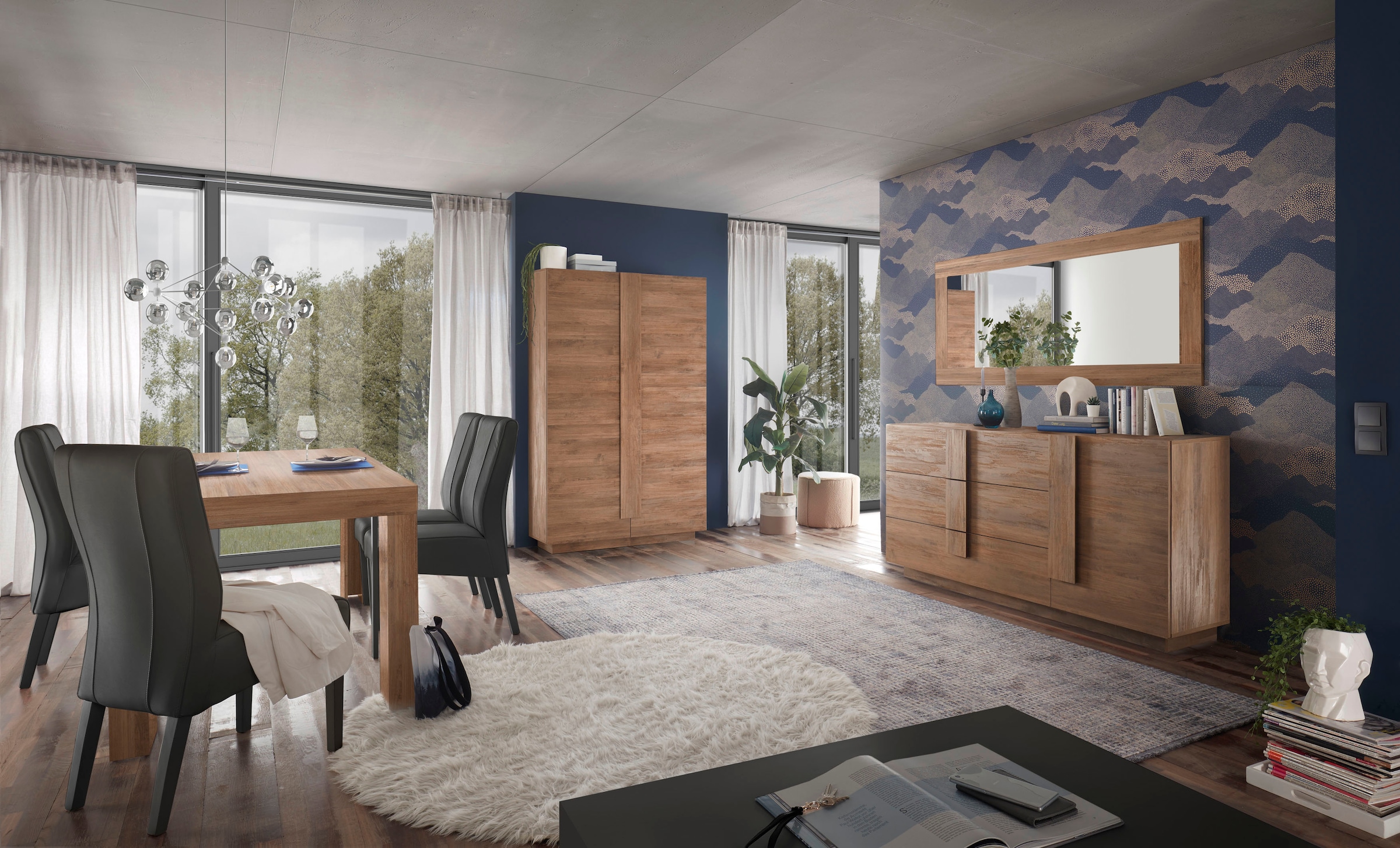 INOSIGN Mehrzweckschrank »Jupiter, Höhe 193 cm, Stauraumschrank 2 Türen - Soft Closing,«, Highboard, moderne Griffblende, FSC®, cleveres Stauraumkonzept