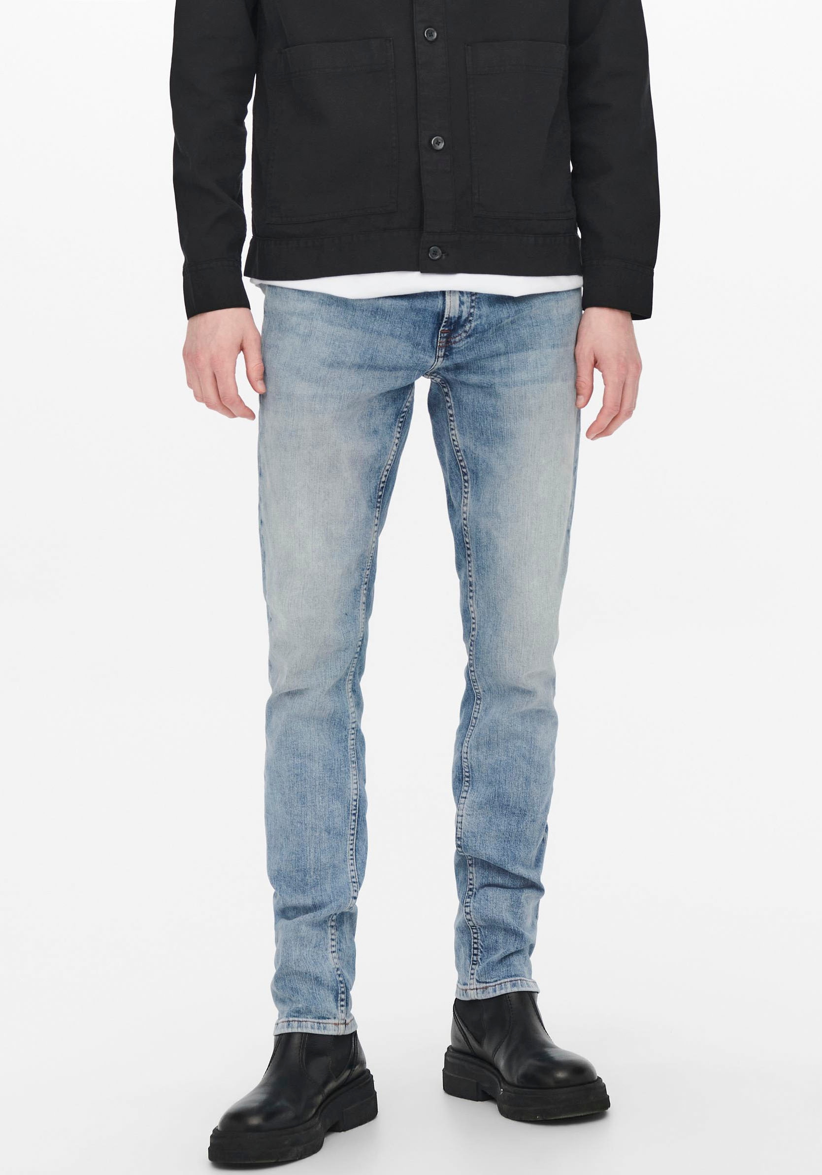 ONLY & SONS Slim-fit-Jeans "LOOM LIFE" mit niedriger Taille, sehr elastischer Denim