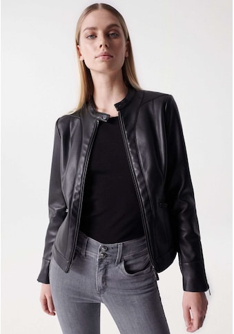Blusenjacke »Jacken Basic Faux Leather Jacket«