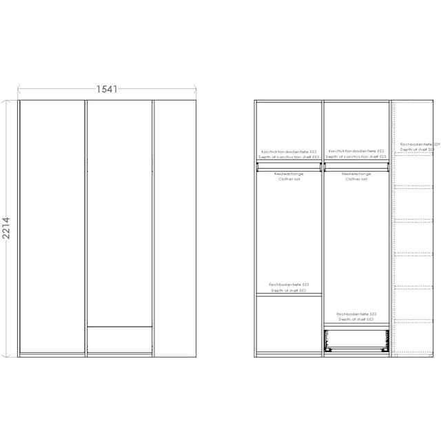 Müller SMALL LIVING Kleiderschrank »Modular Plus Variante 2«, inklusive 1  kleinen Schublade im rechten Schrankteil online