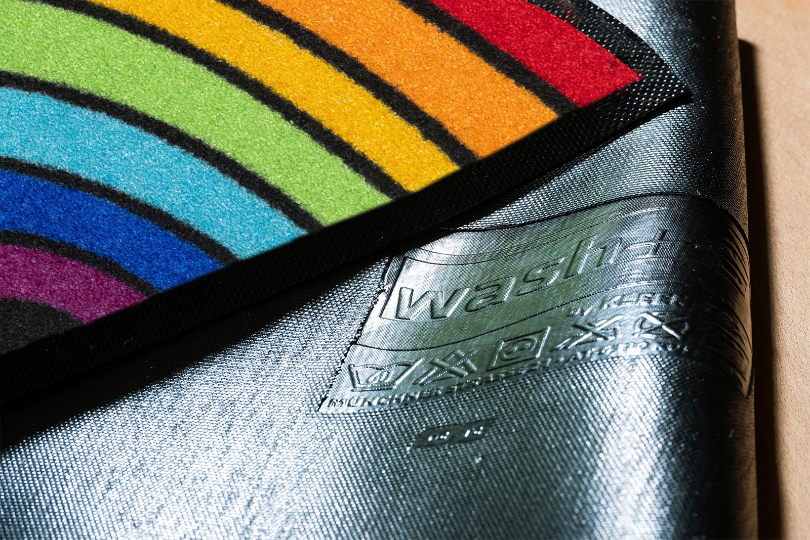 wash+dry by Kleen-Tex Fussmatte »Round Rainbow«, halbrund, 7 mm Höhe, Schmutzfangmatte, Motiv Regenbogen, In- und Outdoor geeignet, waschbar