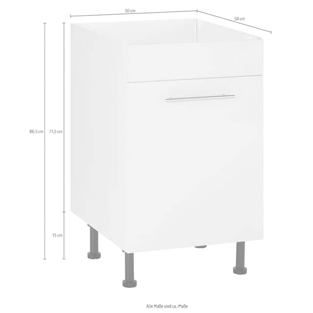 wiho Küchen Spülenschrank »Ela«, Breite 50 cm, höhenverstellbare Füsse  online kaufen | Jelmoli-Versand