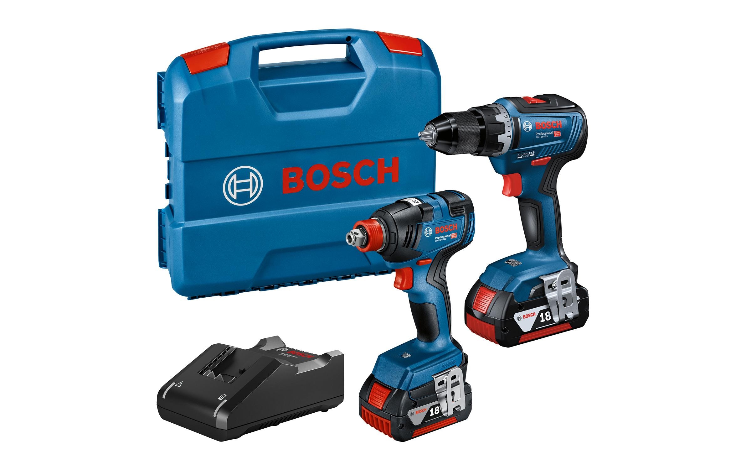 Bosch Professional Akku-Schlagschrauber »GDX 18 V-200 + GSR 18 V-55«