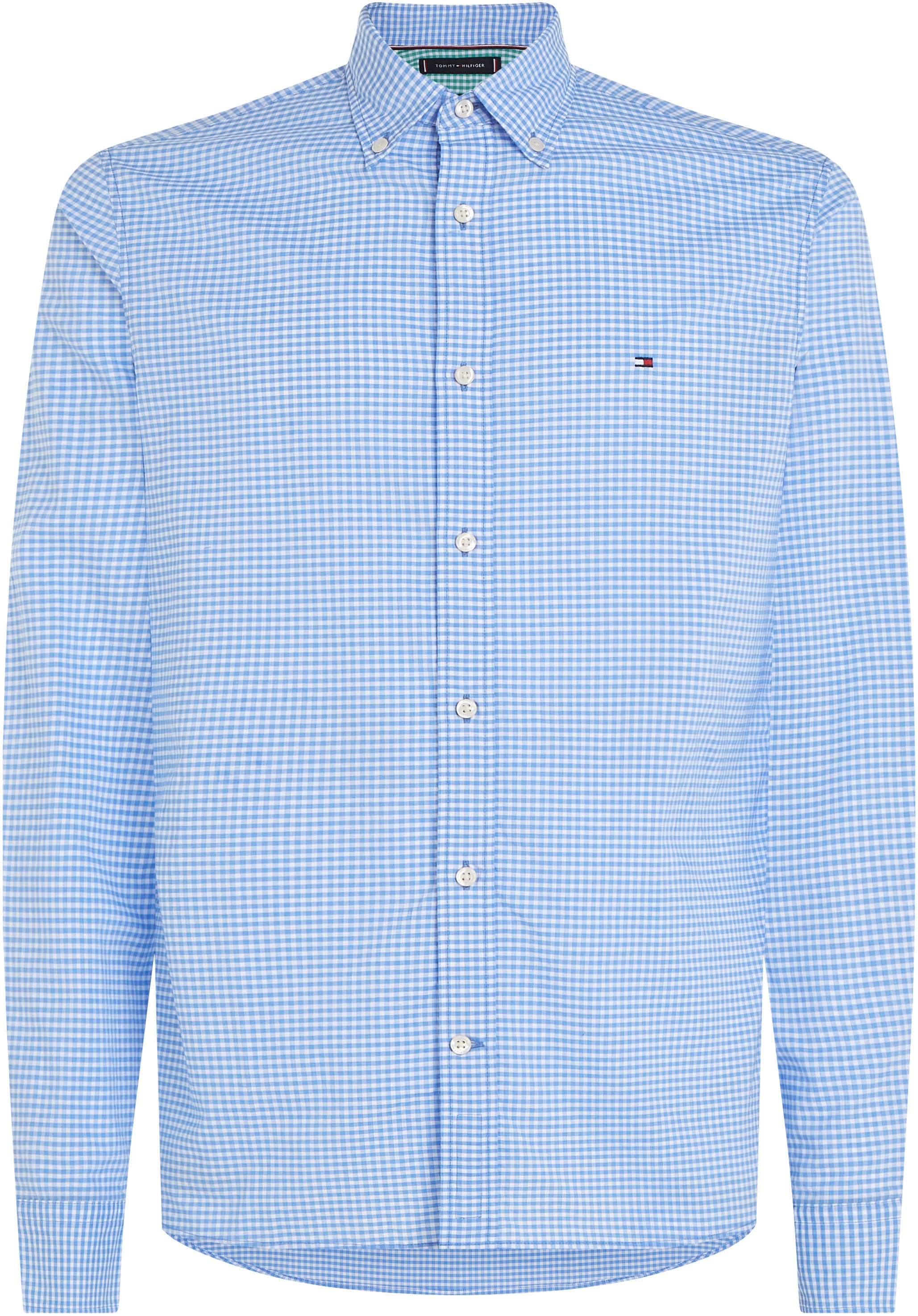 Tommy Hilfiger Karohemd »FLEX TEXTURED GINGHAM SF SHIRT«, mit kleiner Logostickerei