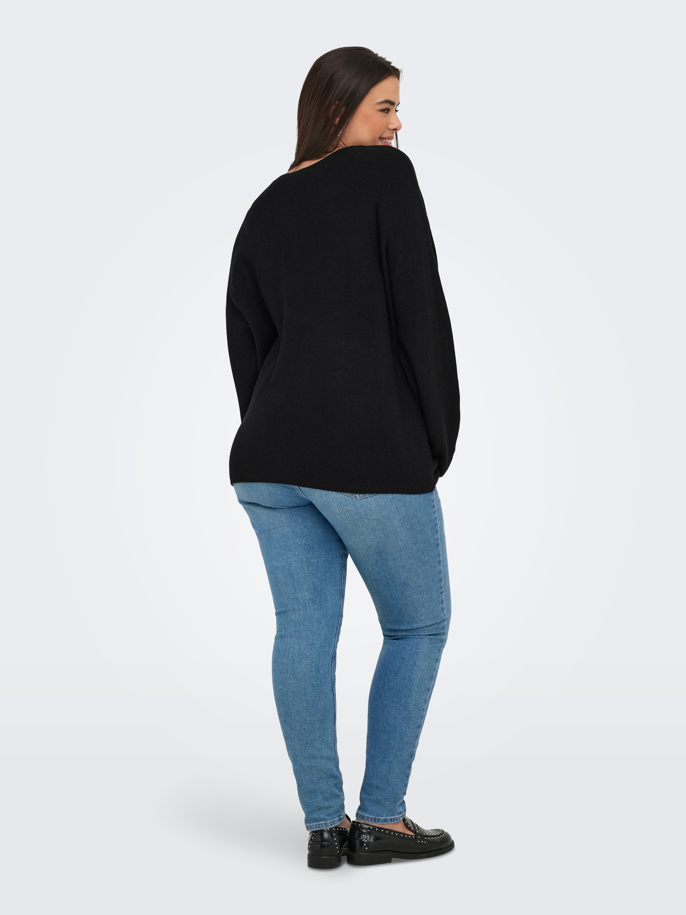 ONLY CARMAKOMA V-Ausschnitt-Pullover »CARIBI LS RIB LOOSE V-NECK CC KNT«
