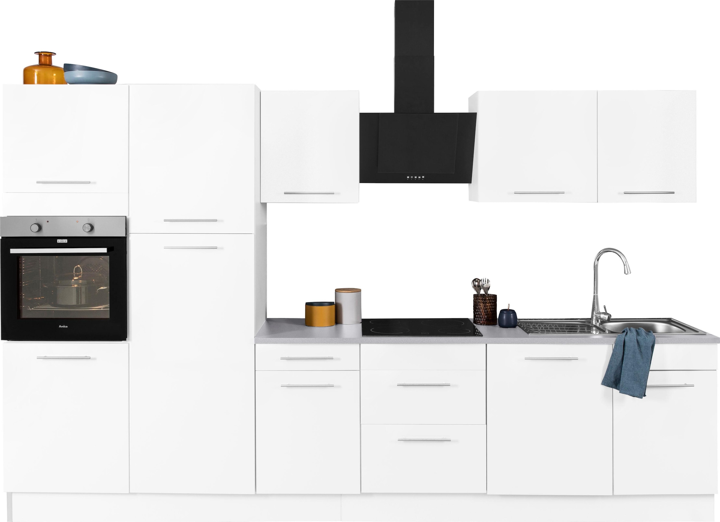 ❤ wiho Küchen Küchenzeile »Ela«, Shop Jelmoli-Online kaufen im Soft-Close-Funktion, 340 Füsse Breite cm, höhenverstellbare