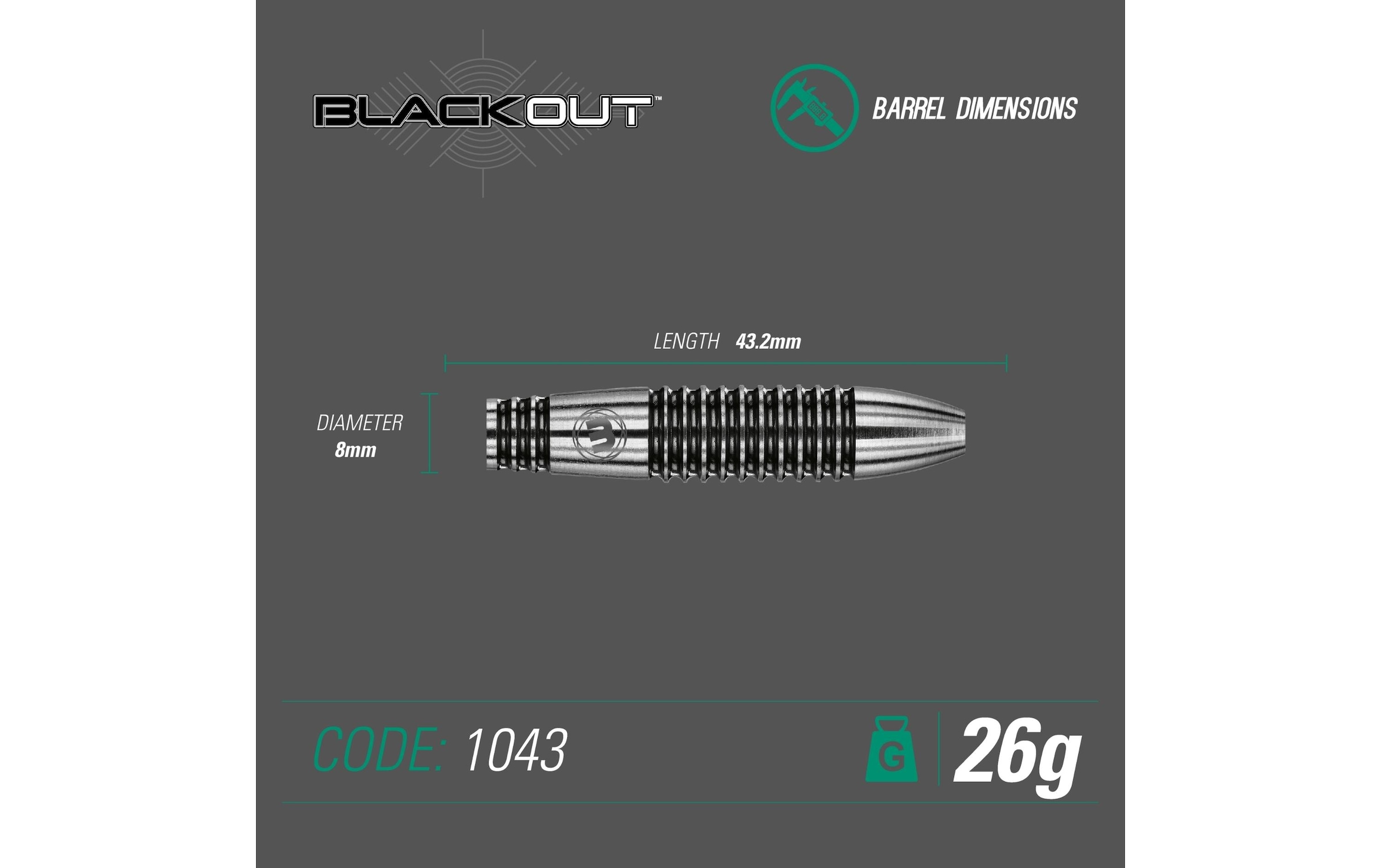 Winmau Dartpfeil »Steeldart Blackout 3 Stück«, (3 St.)