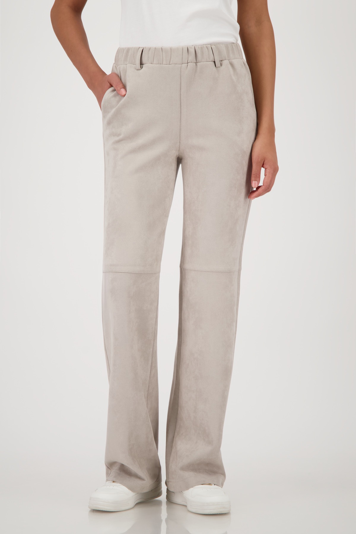 Monari Lederimitathose »Hose Lederimitat Velours« Gerade Beinform