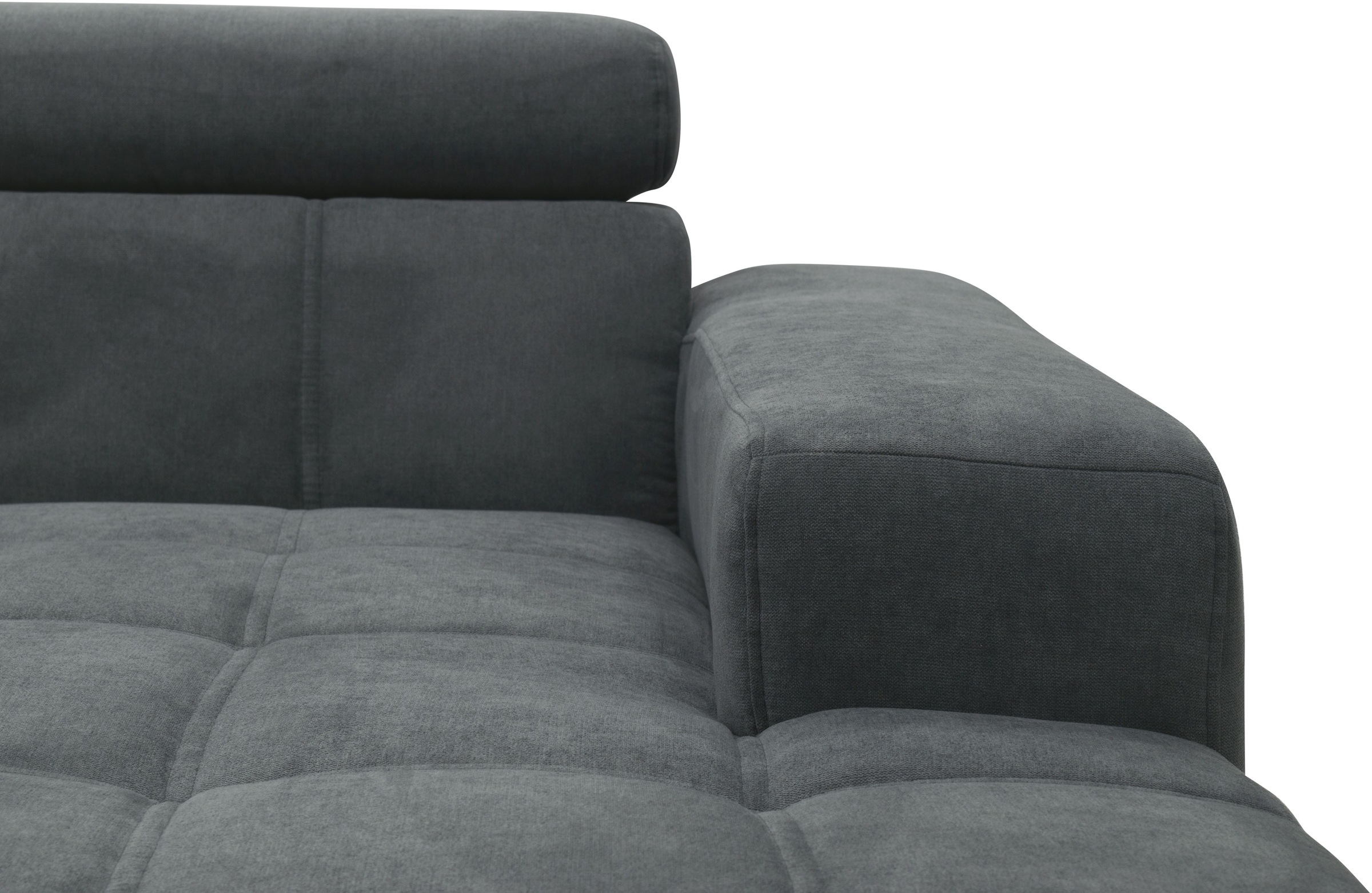 DOMO collection Ecksofa »Trento L-Form, mit Kufenfuss oder Einzelfuss«, wahlweise mit Kopfteilverstellung, Recamiere links/rechts bestellbar