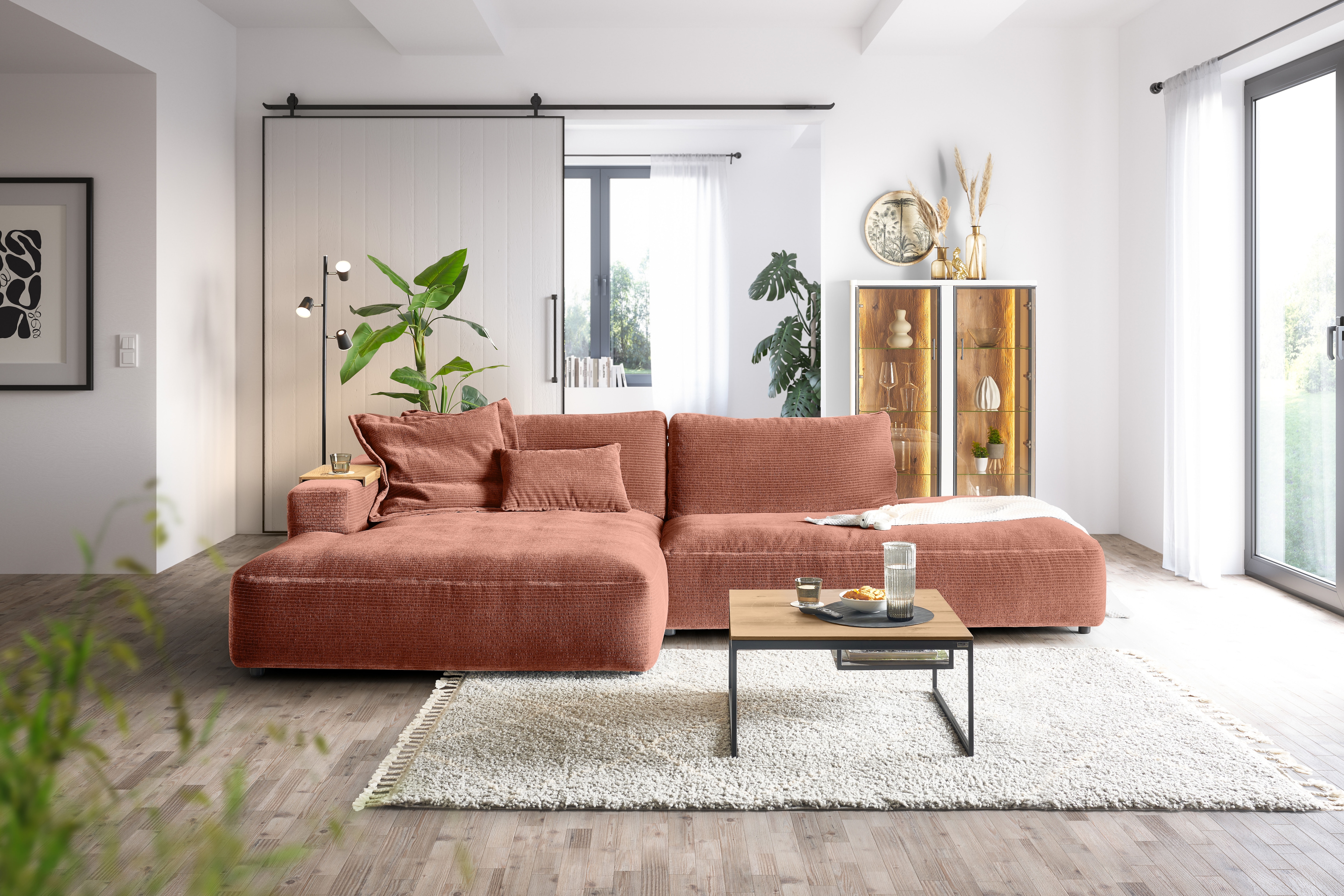 Musterring Ecksofa "Lucia modern und bequem, Breite 330cm, L-Form" verschiedene Farben, grosser Longchair mit Armlehne, B330 x T190 cm