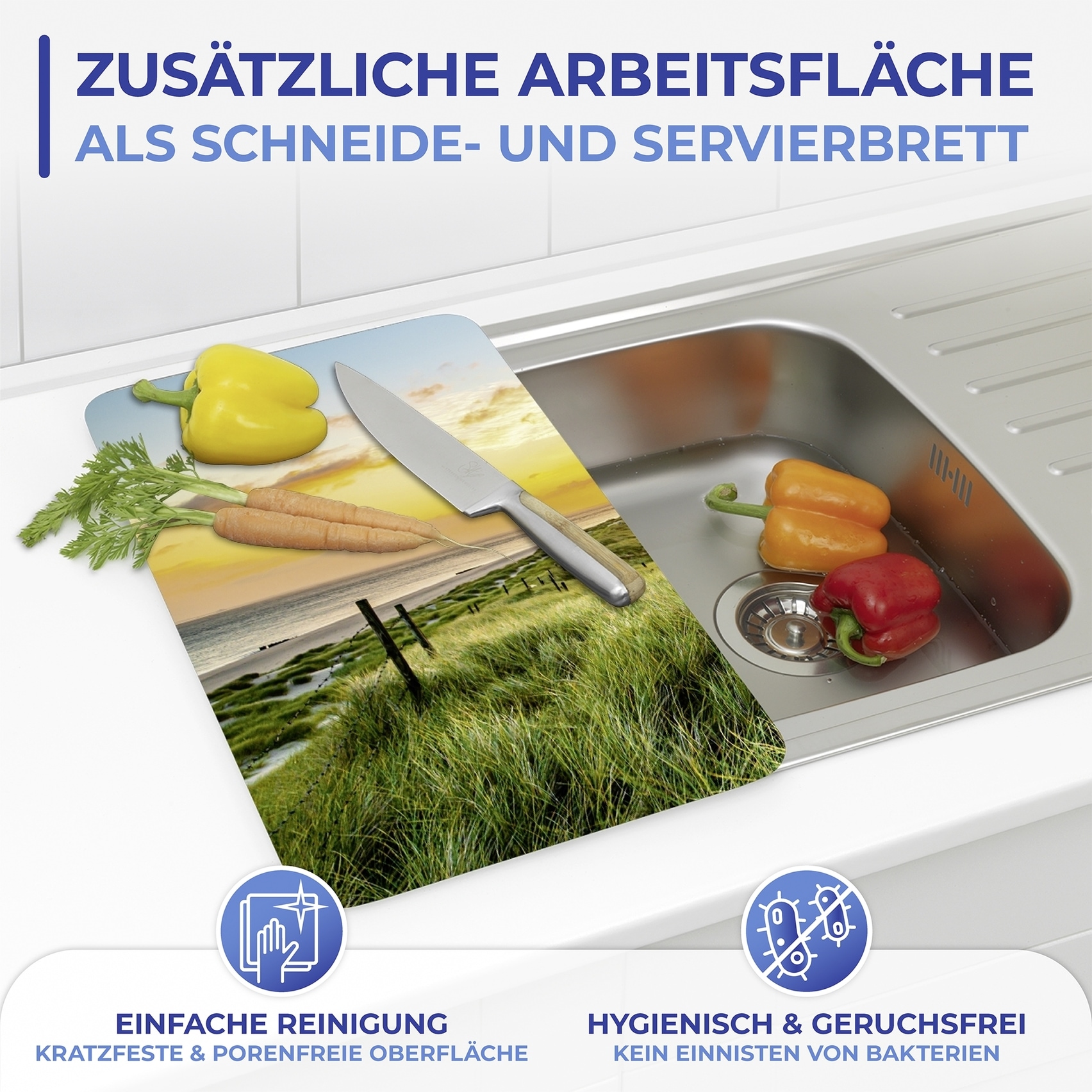Maximex Herd-Abdeckplatte »Universal Modell Leuchtturm«, (Set, 2 tlg.), Herdabdeckung für alle Herdarten, kratzfest, mit rutschfesten Füssen