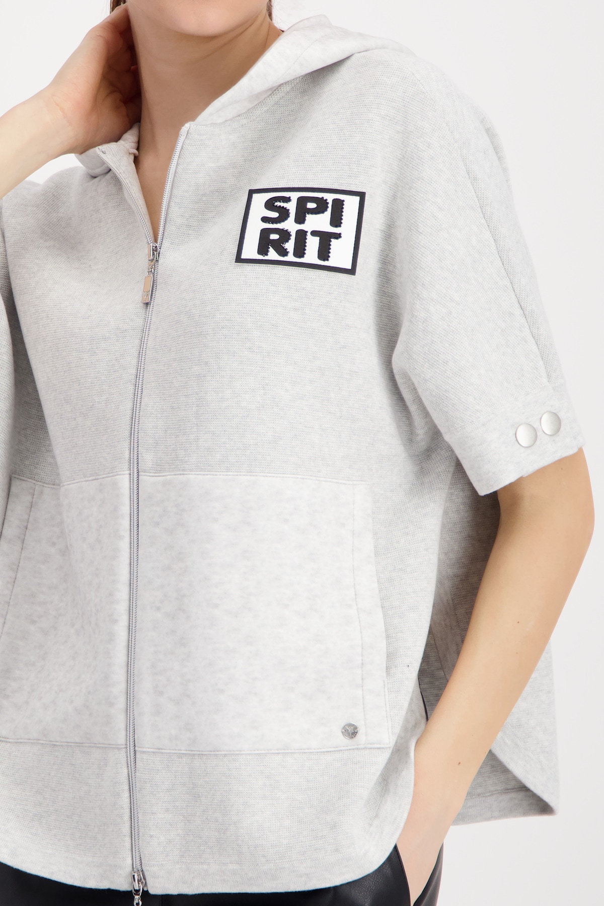 Monari Strickcape »Jacke Strickcape«, Loose fit mit Rundhalsausschnitt