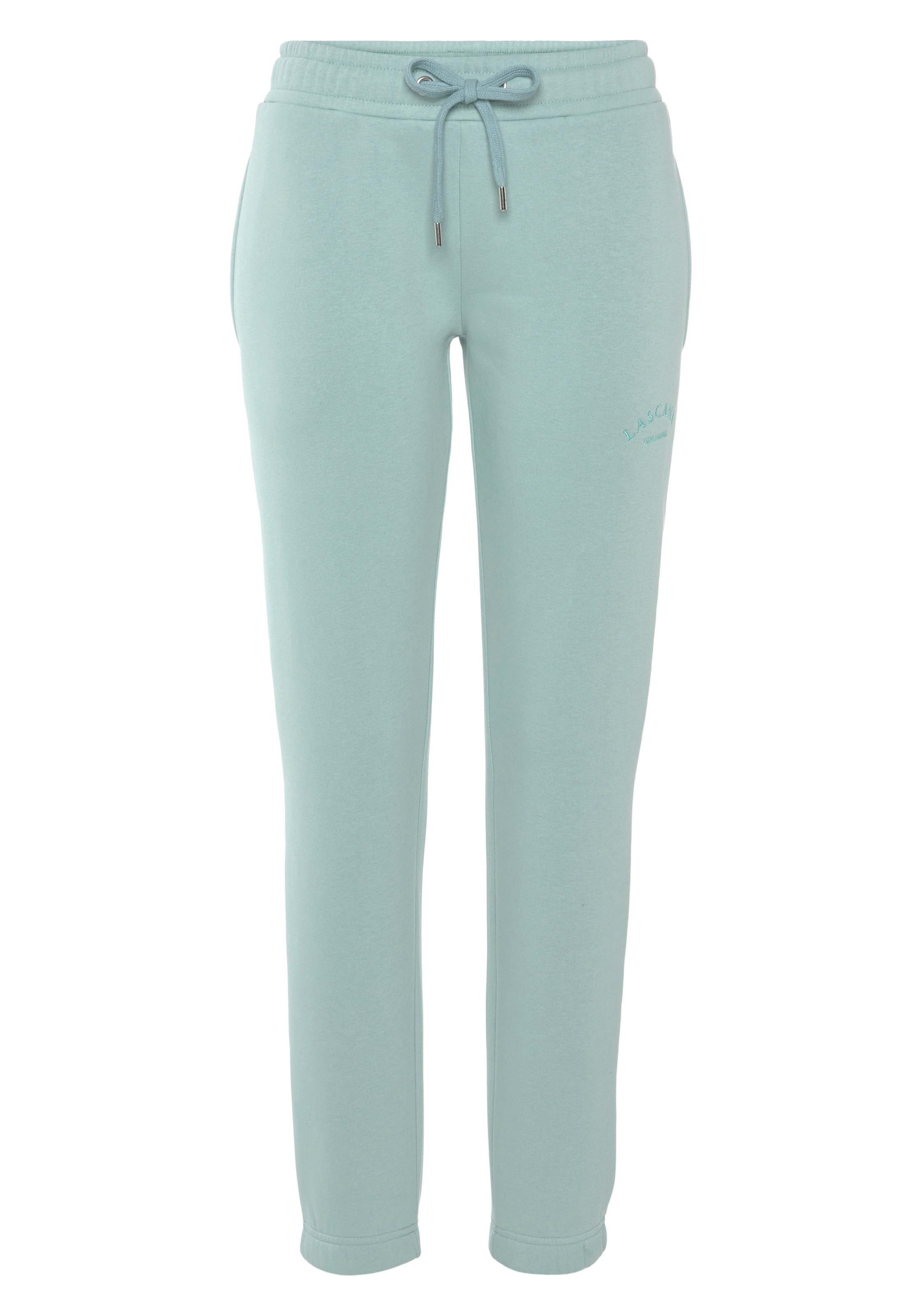 LASCANA Sweathose, Loungehose mit seitlichen Taschen und Logostickerei, Loungewear