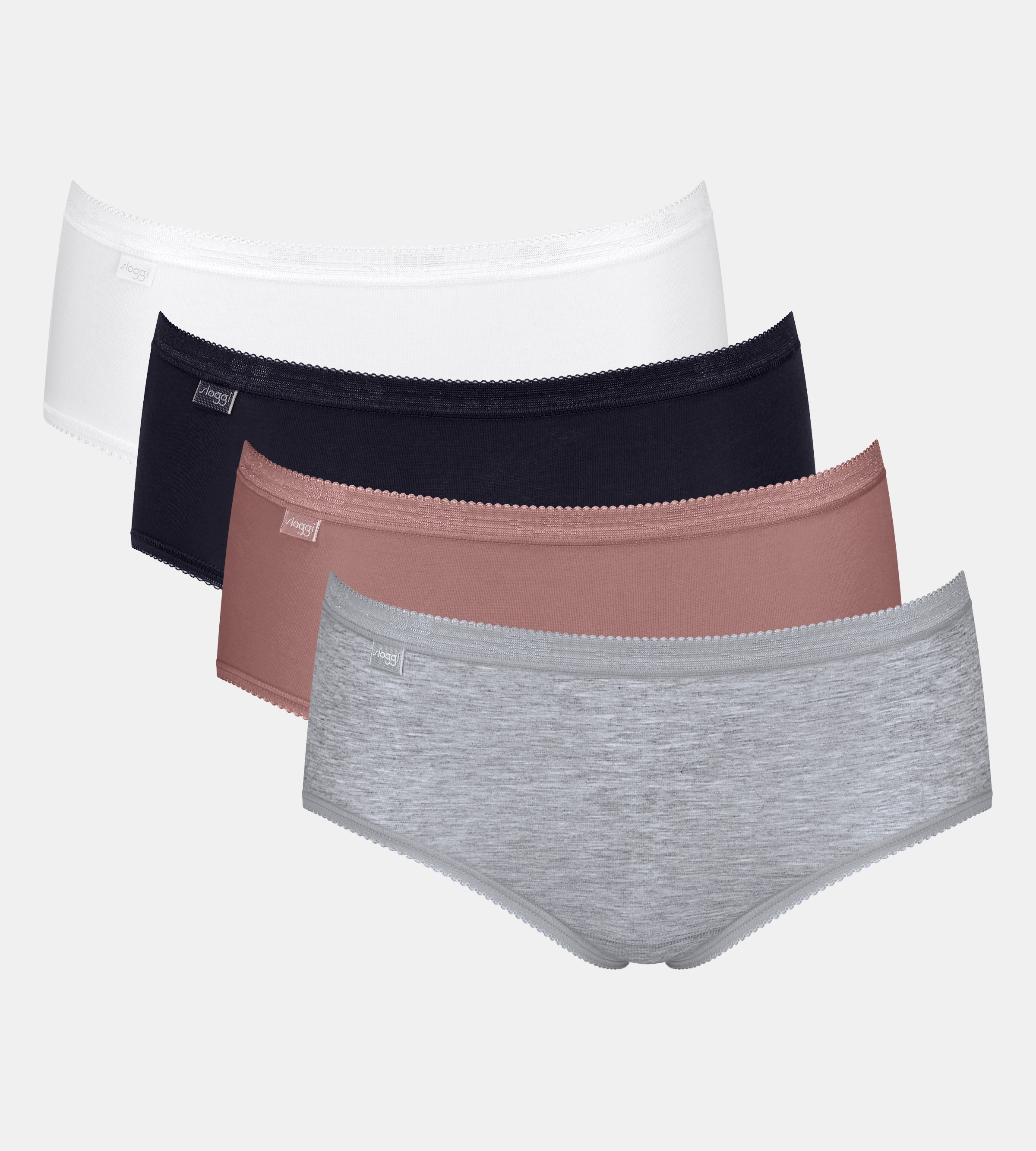 sloggi Midislip »Basic+« 4er Pack, weiche Nähte, bequem, feminin