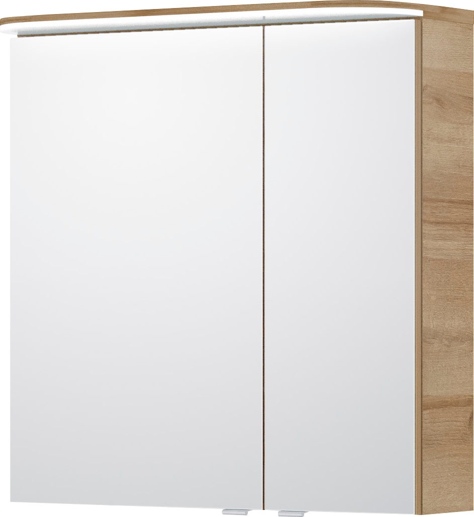 Saphir Badmöbel-Set »Balto Sprint 2-teilig, Mineralmarmor-Waschtisch mit LED-Spiegelschrank«, (2 St.), Badezimmer Set inkl. Türdämpfer, 70 cm breit, 2 Türen, 2 Schubladen
