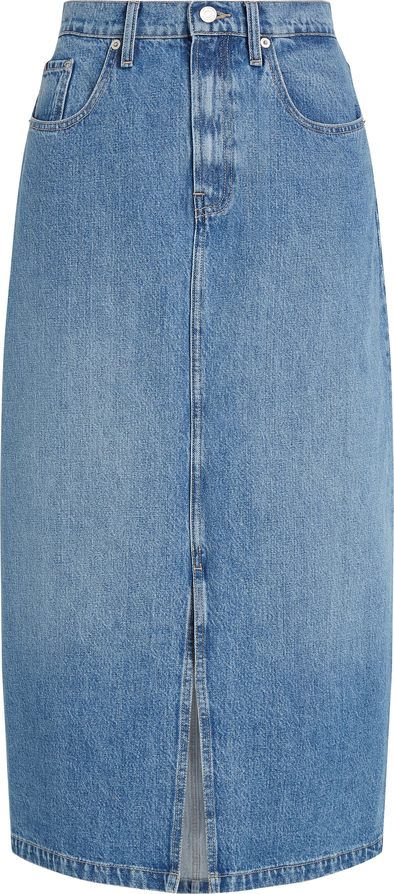 Tommy Hilfiger Jeansrock »DNM MIDI STRAIGHT SKIRT HW UMA«, in blauer Waschung