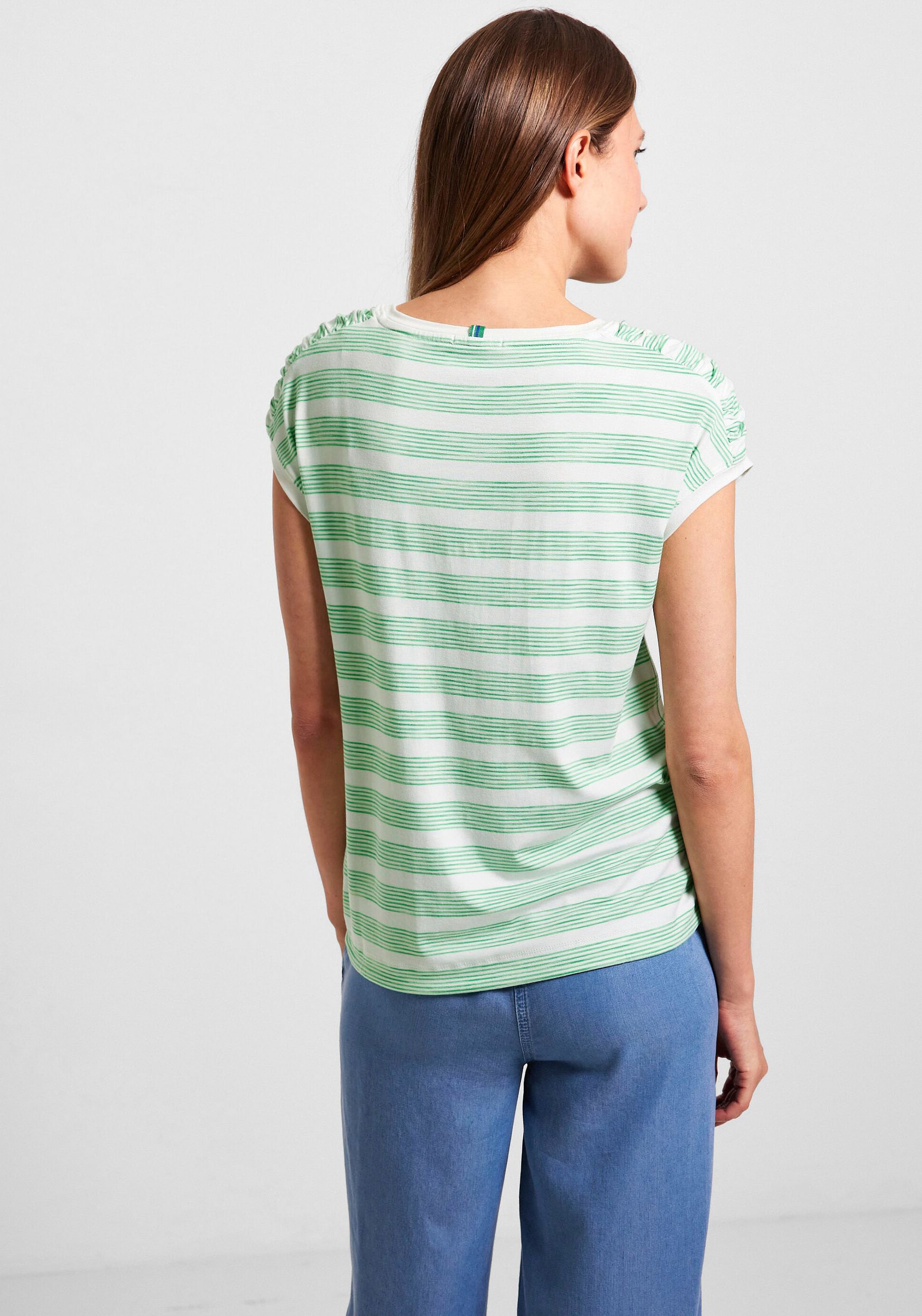 Cecil T-Shirt, Schultern shoppen online Schweiz gerafften mit bei Jelmoli-Versand