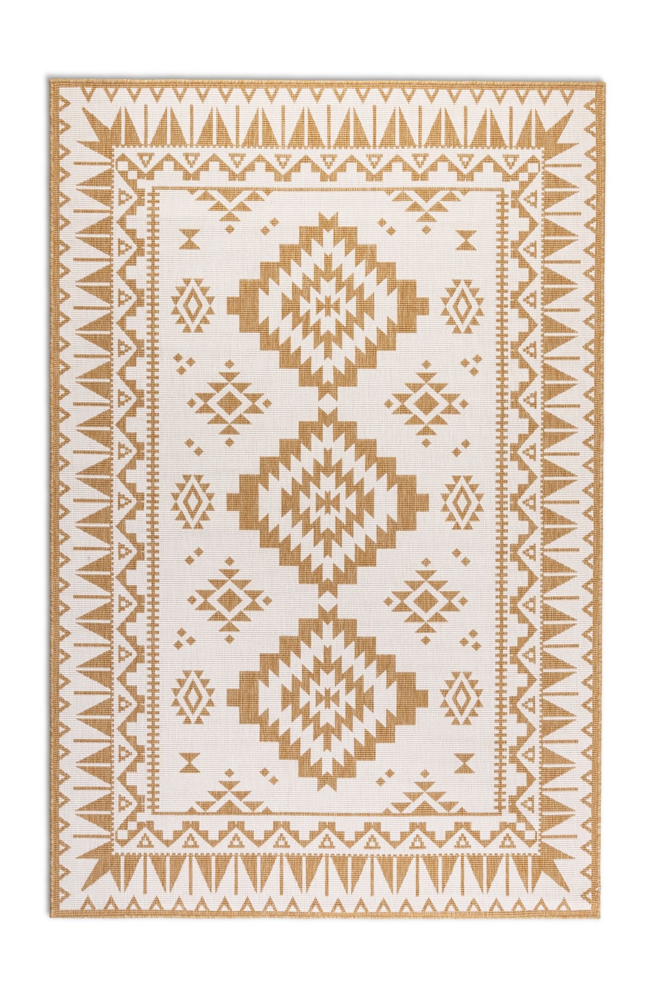 THE RUGS Dynamic Reversible Indoor & Outdoor Rug Polypropylene Oriental Rug in Yellow | Size: 80cm x 150cm
