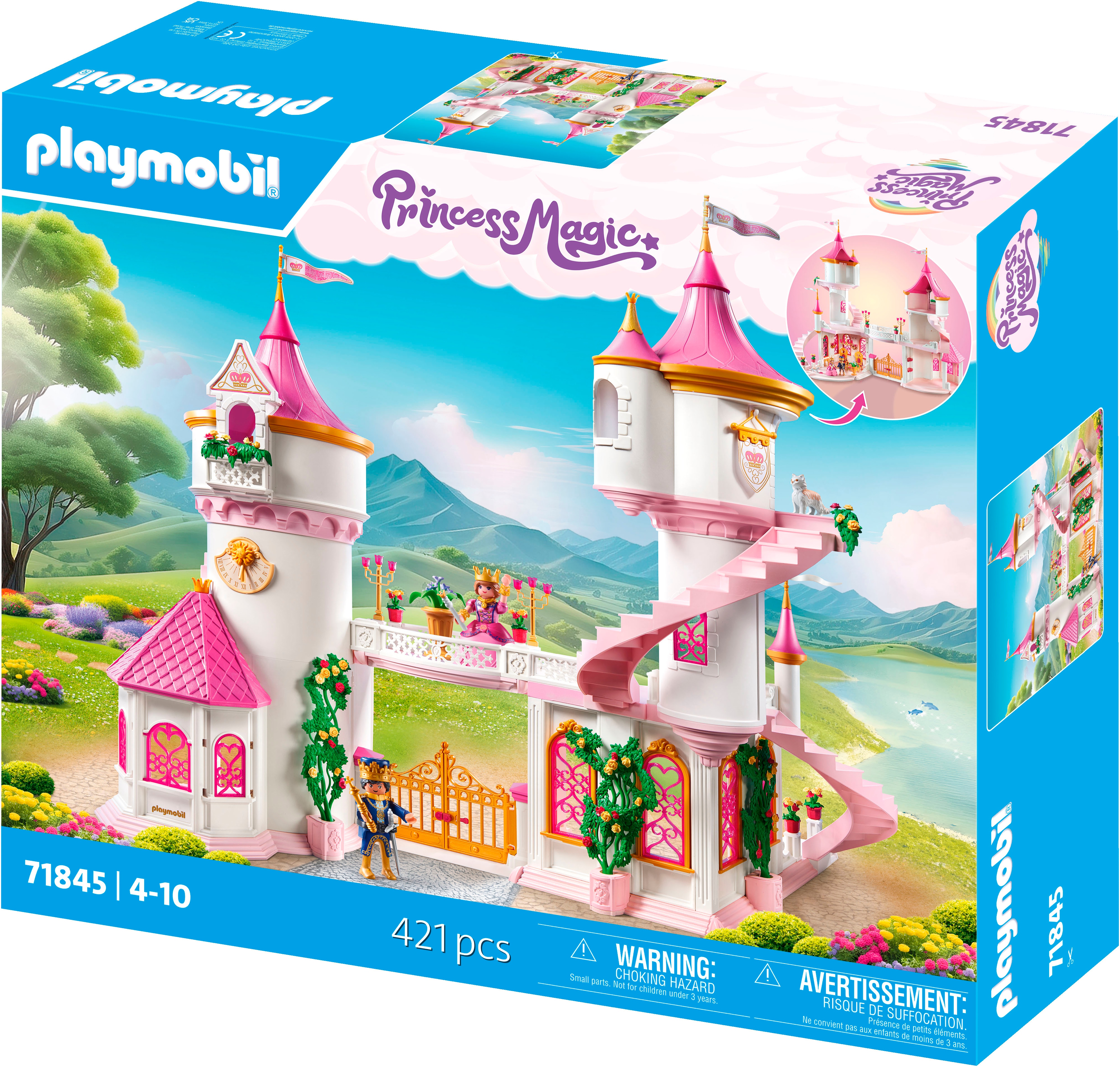 Playmobil Konstruktions-Spielset "Prinzessinnenschloss mit Königspaar (71845), Playmobil Princess Magic" Made in Germany
