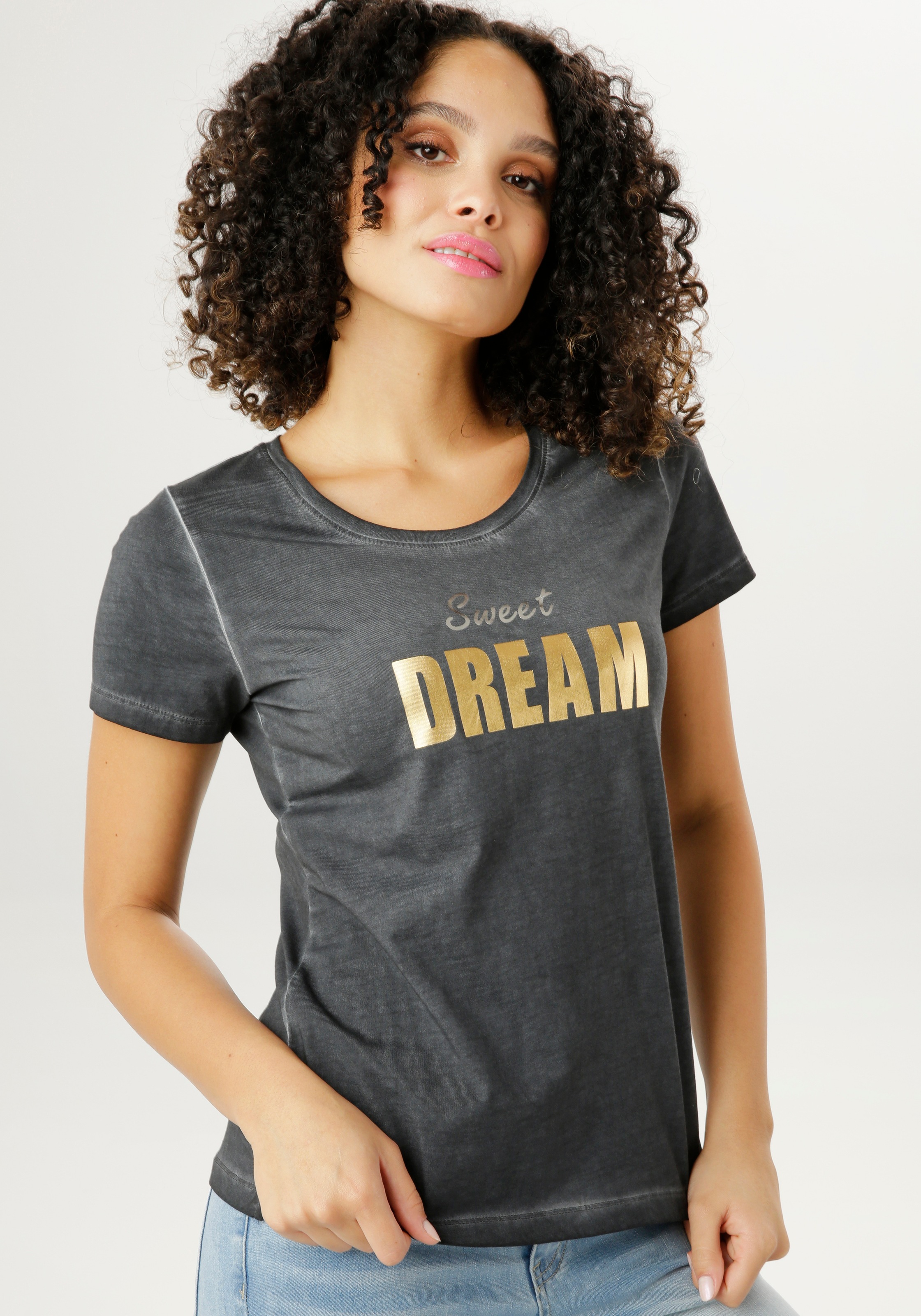 Aniston SELECTED T-Shirt, mit trendiger Waschung - NEUE KOLLEKTION kaufen